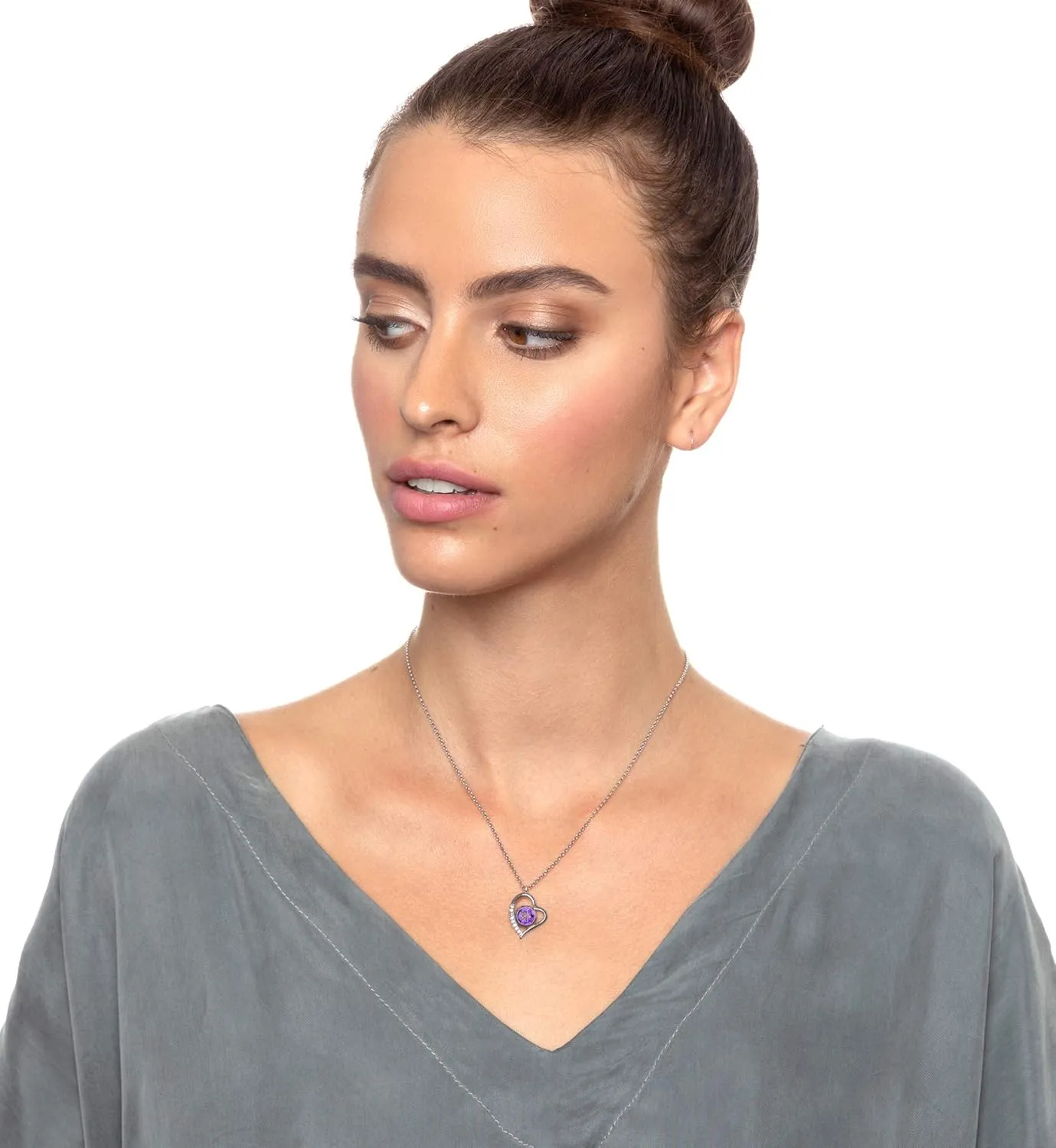 Gold Including Sign Language onto a Clear ravine February momentary aware vast Crystal, 18" Rolo Chain 925 Sterling Silver I Love You Necklace in 12 Languages Anniversary Heart Pendant with Cubic Zirconia Gemstones Inscribed in Pure 