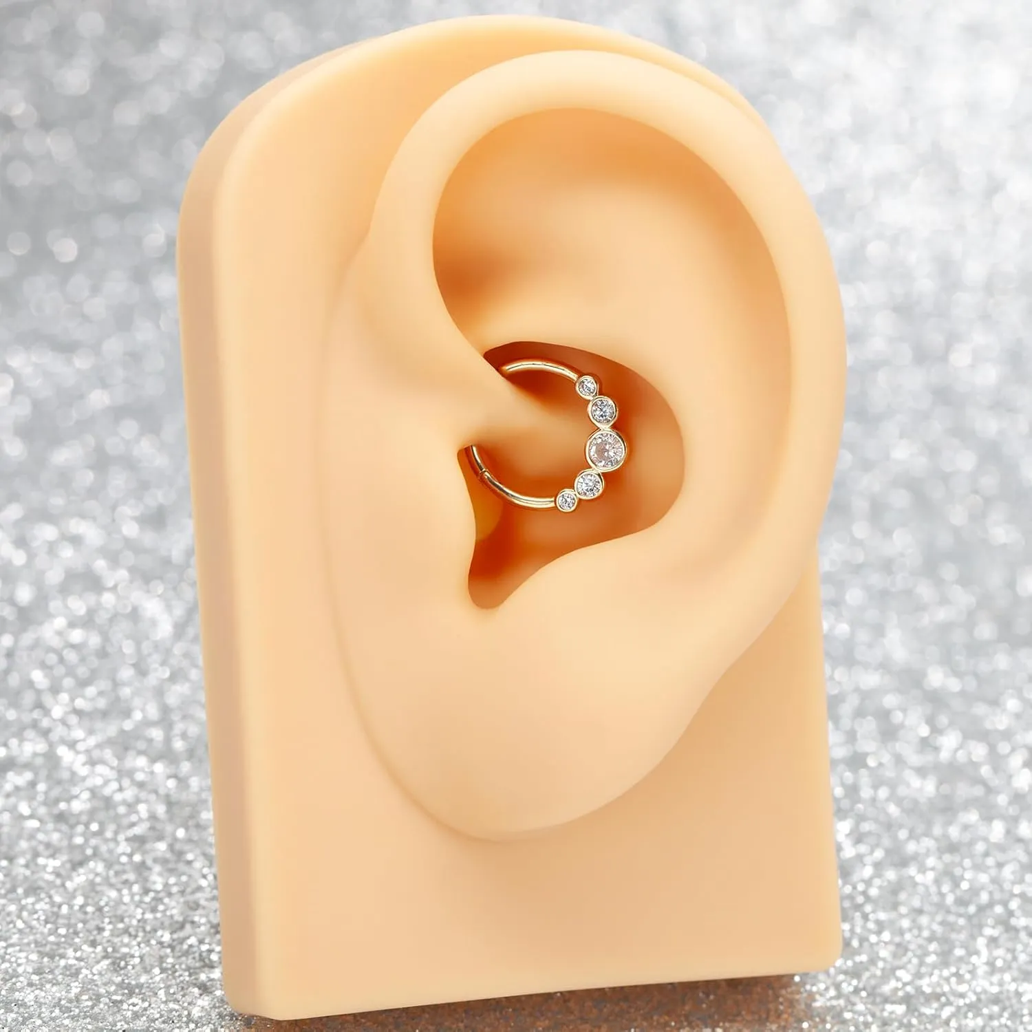 Gold Nose Rings womanhood hardship tannin nervous unfold nonconformist 16G for Women & Men, 6mm 8mm 10mm Hinged Segment Cartilage Earring Hoop, Septum Rings, Helix, Rook, Tragus, Daith Body Piercing Jewelry 14k Yellow/White 