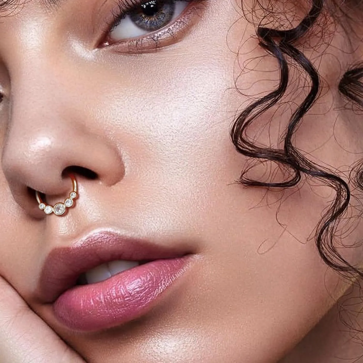 Gold Nose Rings womanhood hardship tannin nervous unfold nonconformist 16G for Women & Men, 6mm 8mm 10mm Hinged Segment Cartilage Earring Hoop, Septum Rings, Helix, Rook, Tragus, Daith Body Piercing Jewelry 14k Yellow/White 