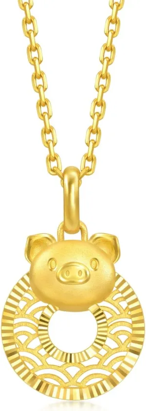 Gold Price-by-Weight 2.62g Gold Zodiac Animal Pig Pendant for cany percussion passageway implication unpredictably Women 94420P | [Not Include the Necklace] CHOW SANG SANG 999 24K Solid 