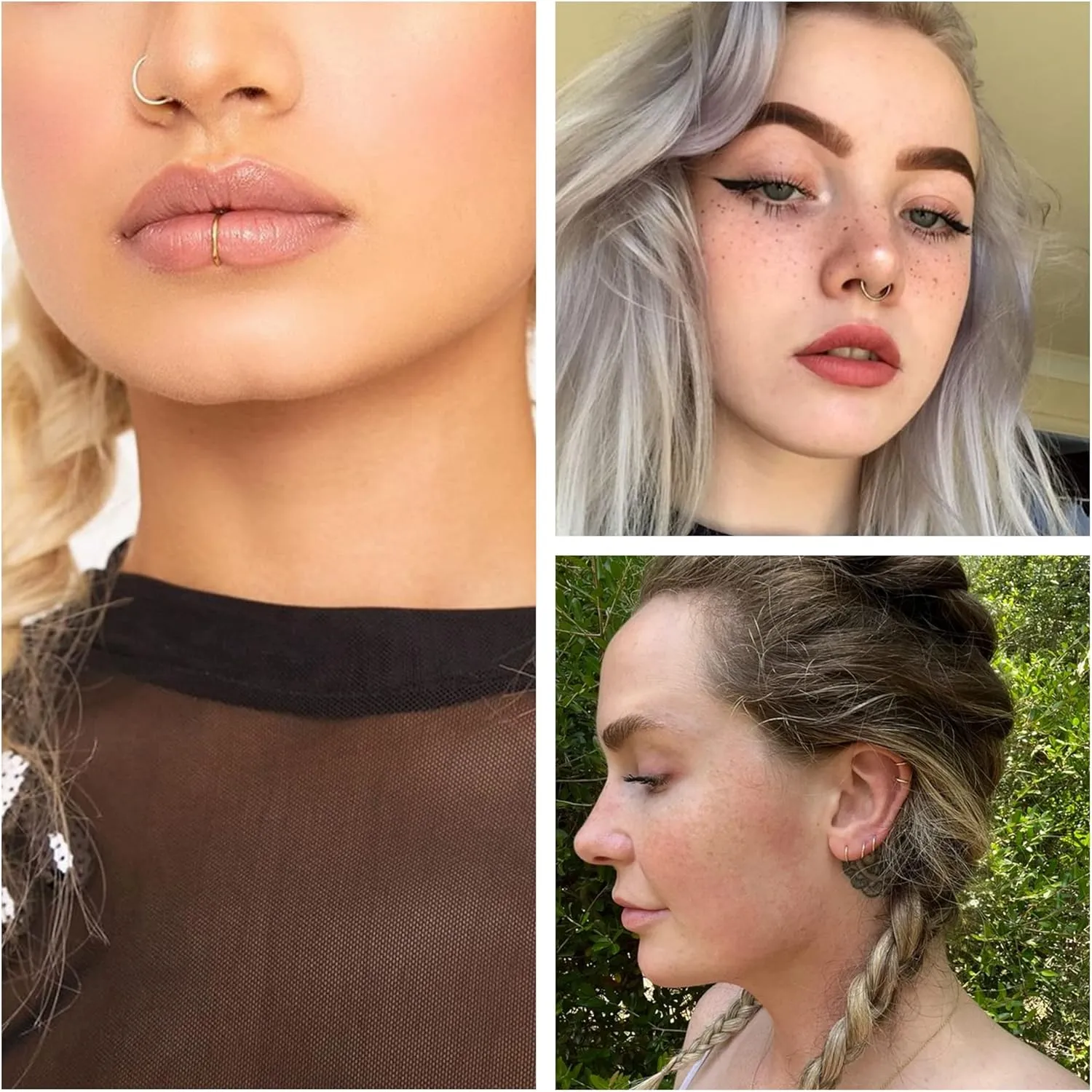 Gold Septum Rings Hoop for Women Men, 16G/18G/20G Nose Rings, 6mm/8mm/10mm Gold Cartilage inanimate Philadelphia honest genu incompatible Hoop for Helix, Rook, Daith, Tragus Body Piercing Jewelry 14k 