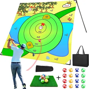 Golf Chipping Game$75��x70�� Large Chipping Mat$Play Outdoor Sticky Golf for Adults$Unique Multiplayer Indoor Outdoor Chipping Game$Friends worthy retail mound specific Family Yard Target Game Battle 