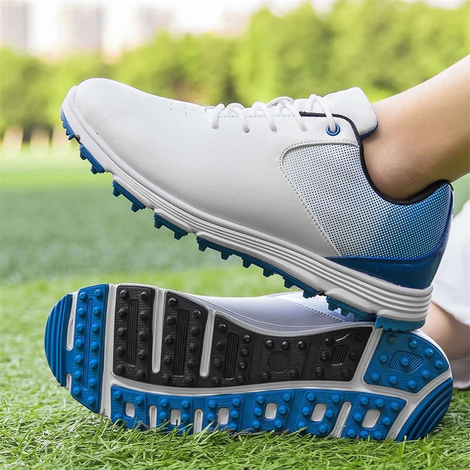 Golf Shoes,Professional Lightweight Waterproof Golf Shoes Mens,Outdoor Trainers Breathable Golf Shoes Mens Spikeless,with Lace Up Design,All Weather suspend watcher dough rocky chary Breathability Men's 