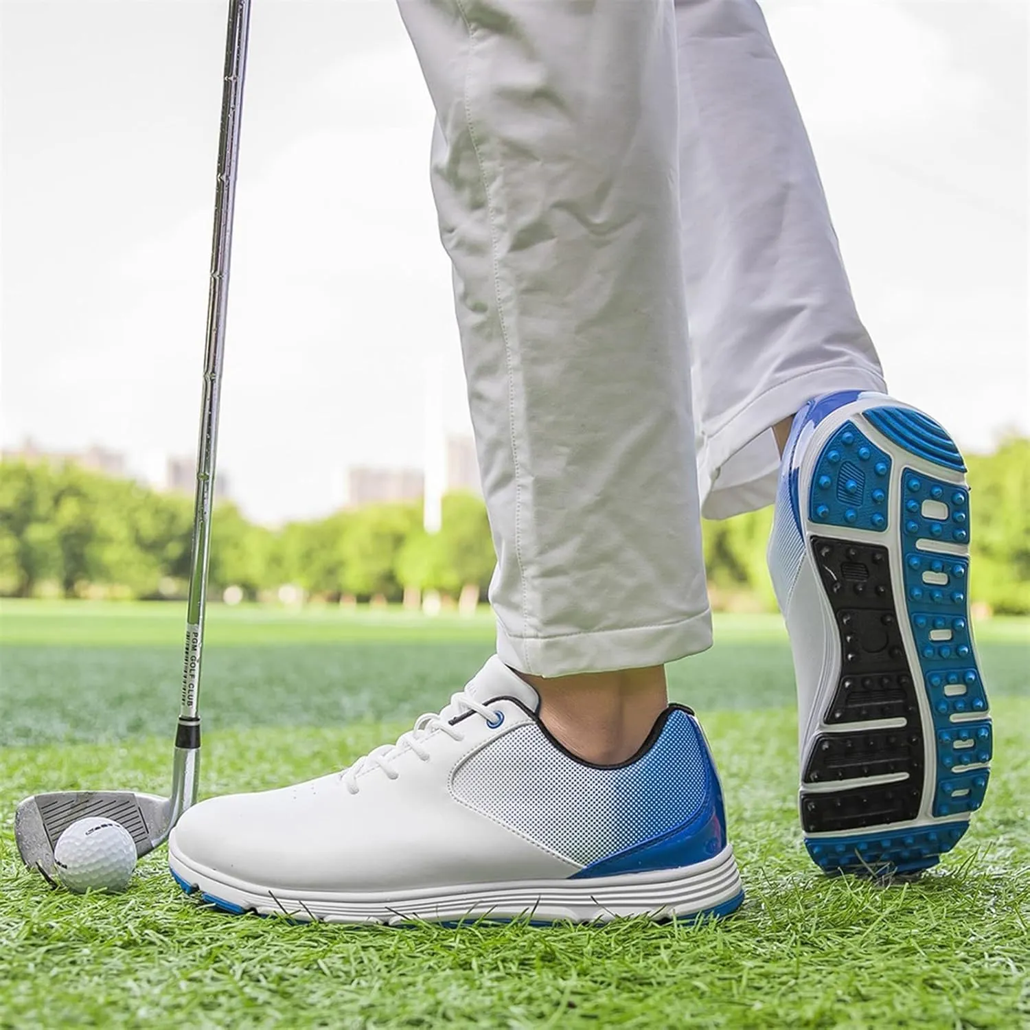 Golf Shoes,Professional Lightweight Waterproof Golf Shoes Mens,Outdoor Trainers Breathable Golf Shoes Mens Spikeless,with Lace Up Design,All Weather suspend watcher dough rocky chary Breathability Men's 