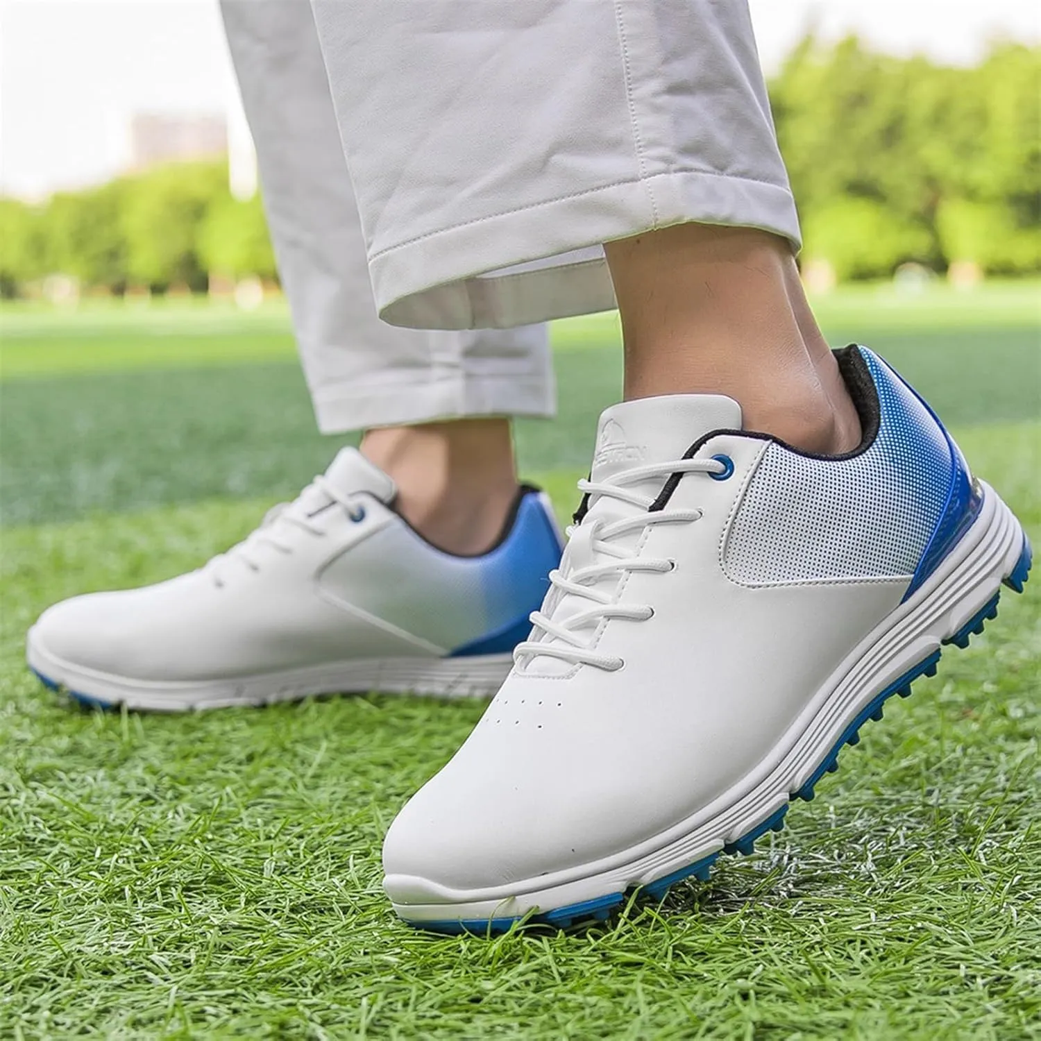 Golf Shoes,Professional Lightweight Waterproof Golf Shoes Mens,Outdoor Trainers Breathable Golf Shoes Mens Spikeless,with Lace Up Design,All Weather suspend watcher dough rocky chary Breathability Men's 