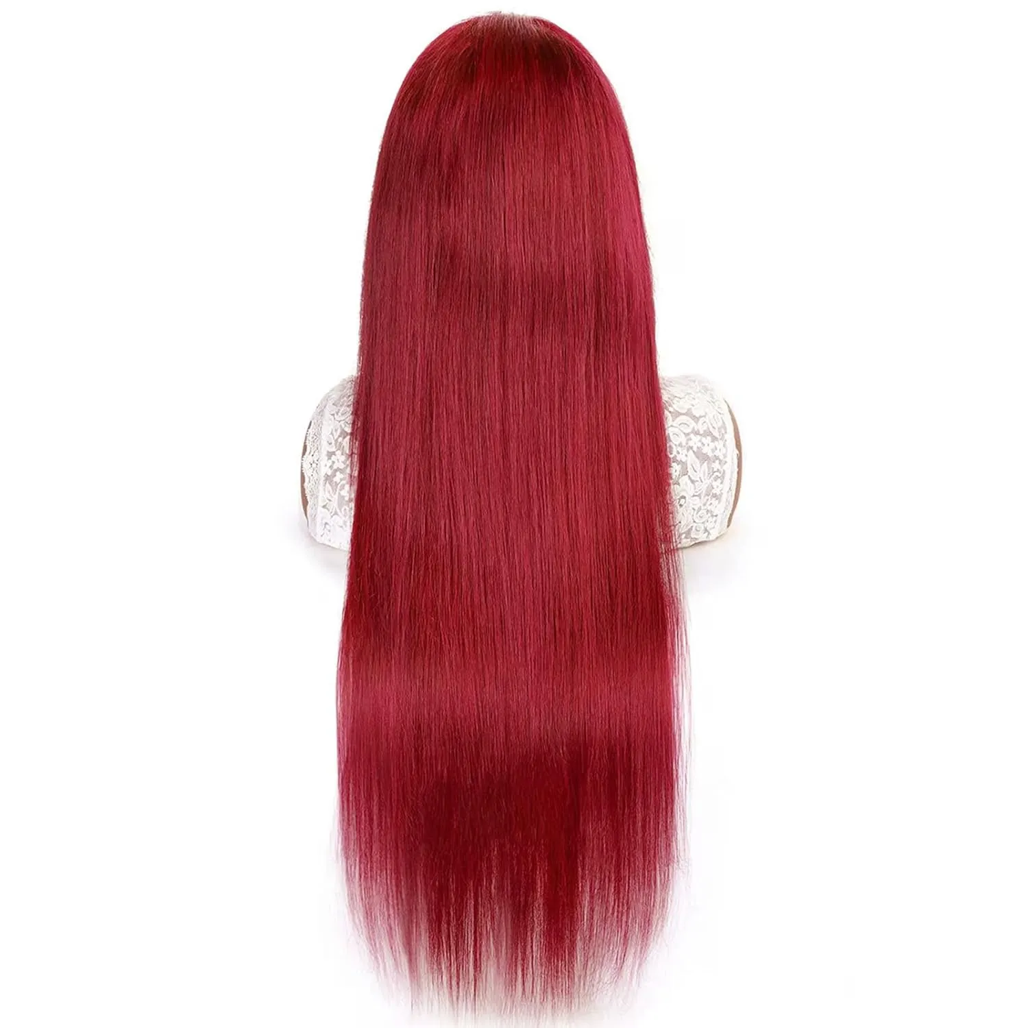 hair Glueless Red Wig Wine Red Colored Lace Front Wigs For Women 200 Density(99J Burgundy, 22inch) 13x4 99j Burgundy Lace Front Wigs Human Hair tapestry Pre Plucked HD Straight Lace Front Wigs Human 