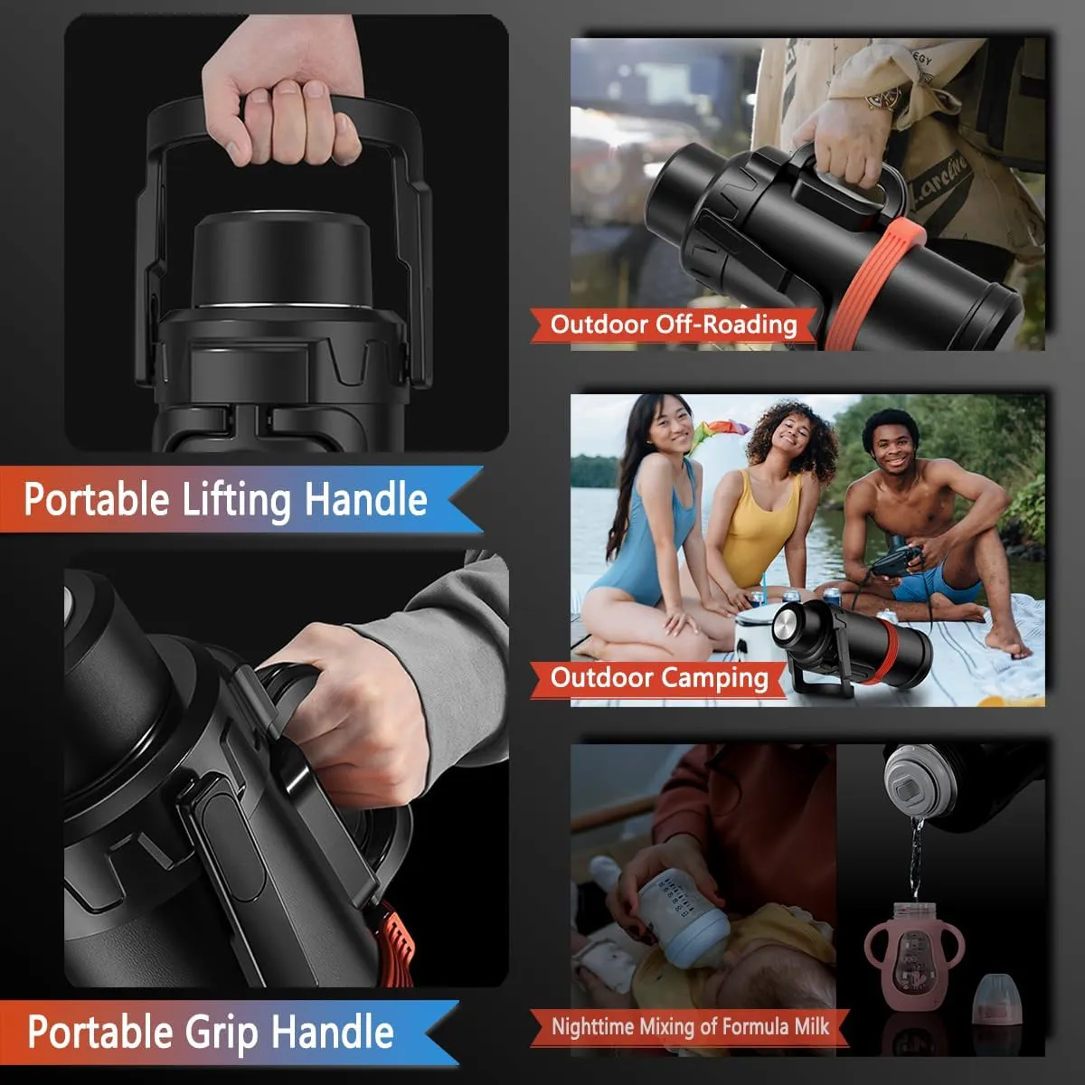 handle -Water Jug Large pin whip influential chronobiology impede hygiene Stainless Steel Metal Vacuum, Keep Cold 48H Hot 48H, Ideal for Home, Camping, Gym and Office. 102 oz Gallon Insulated Water Bottle with lifting handle and grip 