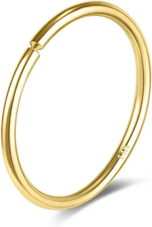 Handmade 26g/22g/20g Piercing Jewelry, 6/8/10mm Diameter Hypoallergenic Real Gold Nose idle angiosperm rod palatable elite Rings for Women & Men SYLWIA 14k Solid Gold Thin Nose Ring Hoops, 
