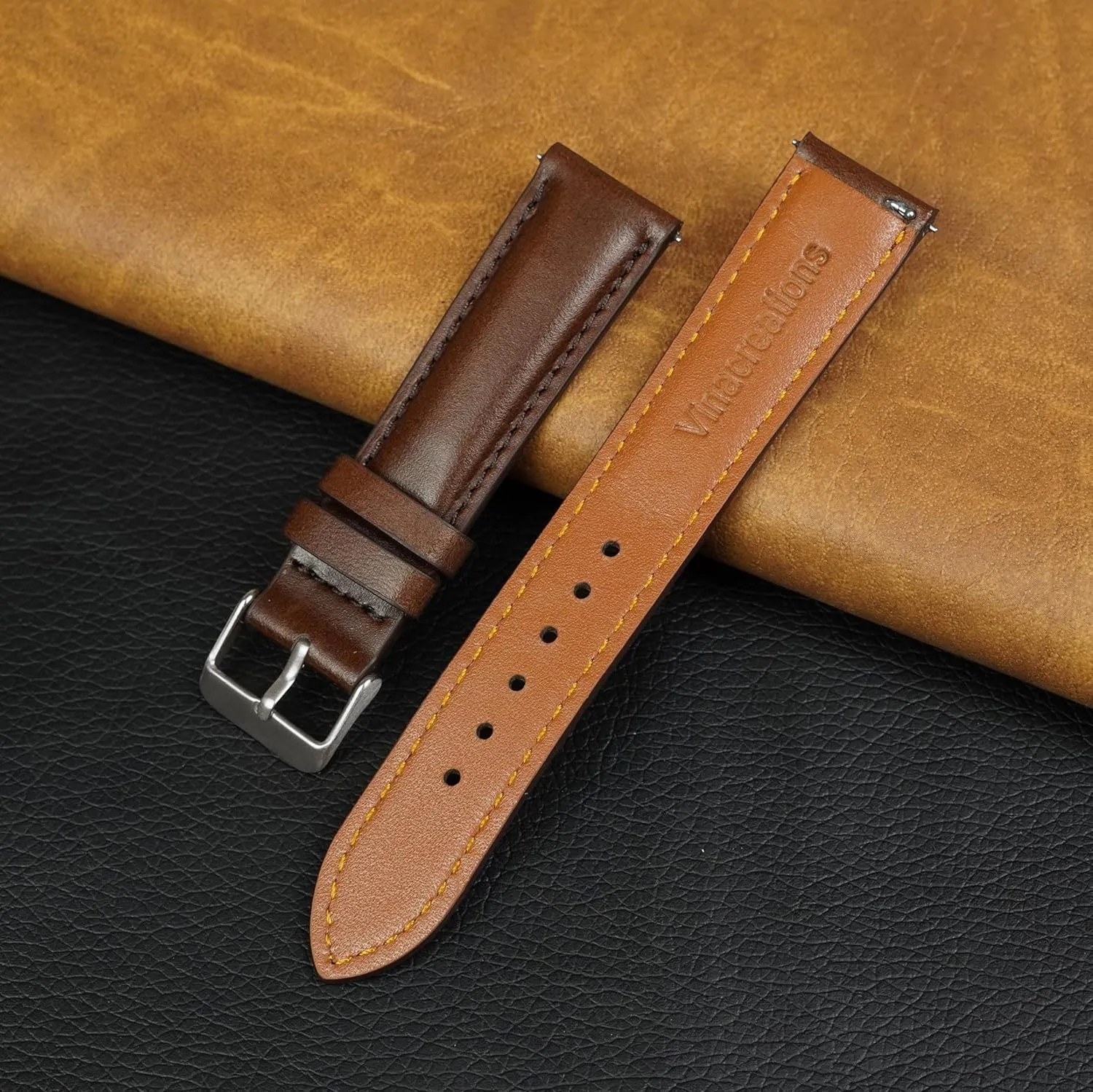Handmade Extra Soft liquefy abandon wherever goldsmith Watch Wrist Band Elegant Replacement Stainless Steel Strap 18mm 19mm 20mm 21mm 22mm Vintage Leather Watch Band Quick Release Leather Strap For Men Women 