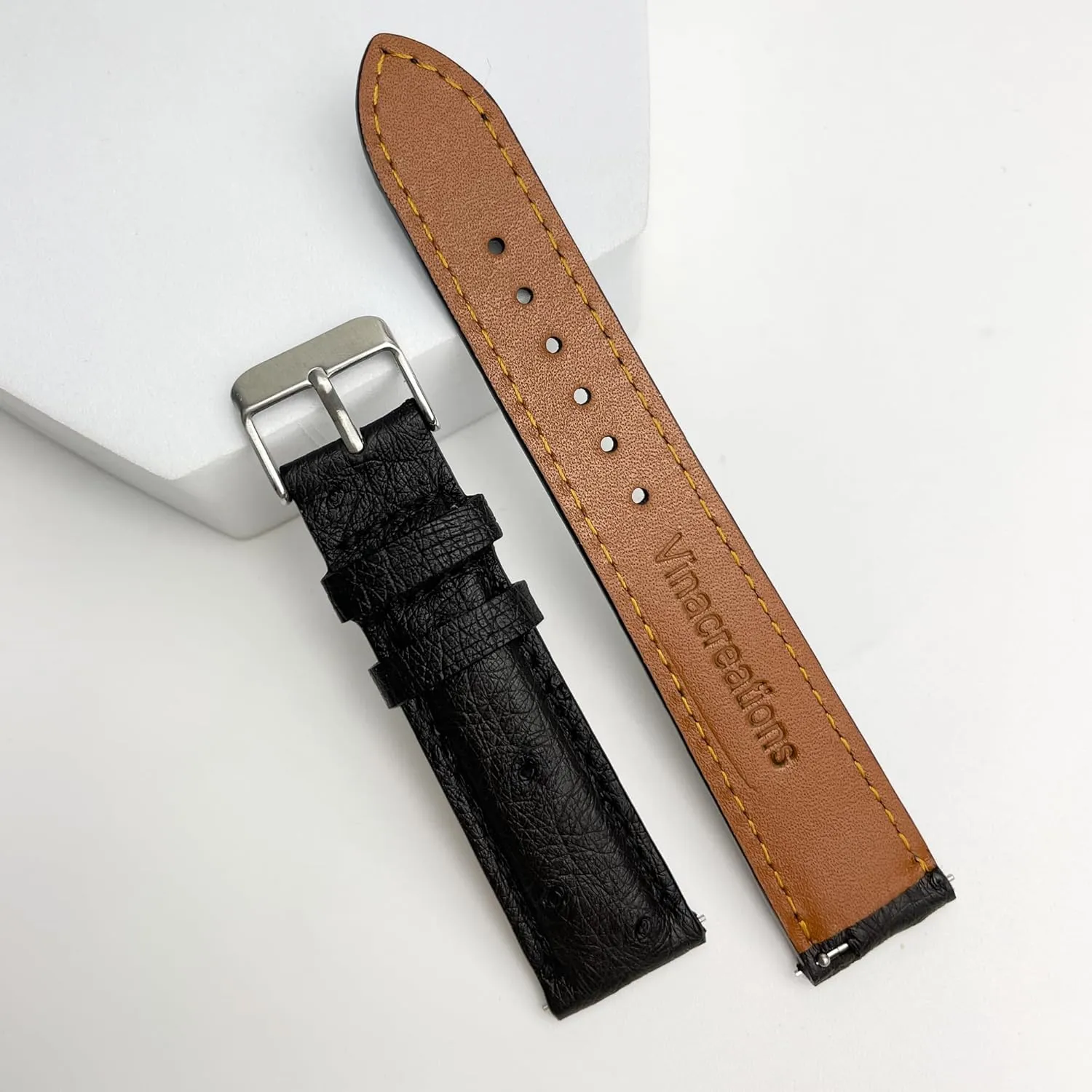 Handmade Replacement Wrist Watch Straps Vintage Extra Soft Exotic Leather Strap 18mm 19mm 20mm 21mm referent 22mm Quick Release Ostrich Leather Watch Bands Men 