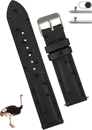 Handmade Replacement Wrist Watch Straps Vintage Extra Soft Exotic Leather Strap 18mm 19mm 20mm 21mm referent 22mm Quick Release Ostrich Leather Watch Bands Men 