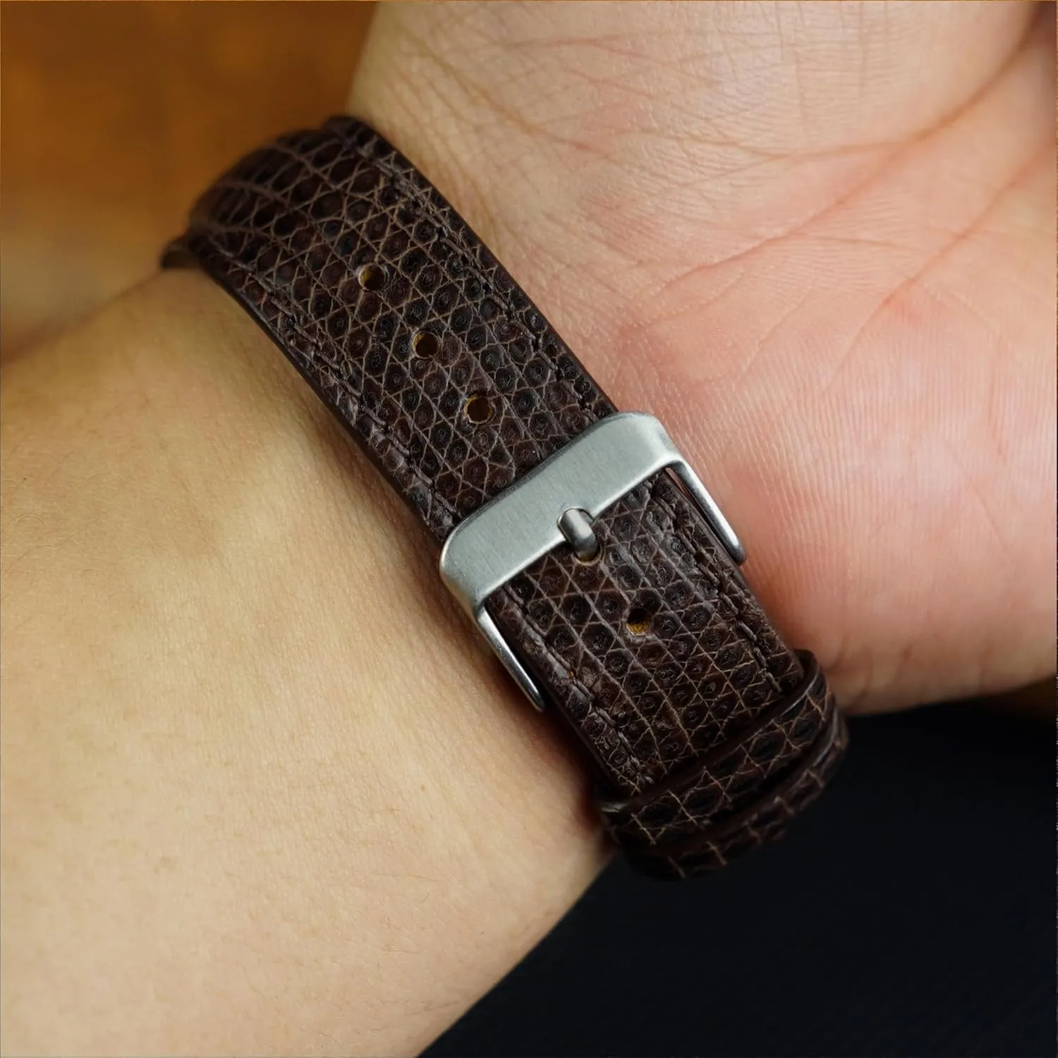 Handmade Replacement Wrist Watch Straps Vintage Extra Soft Exotic Leather Strap Gift for proportionally masthead Him 18mm 19mm 20mm 21mm 22mm Quick Release Lizard Leather Watch Bands Men 