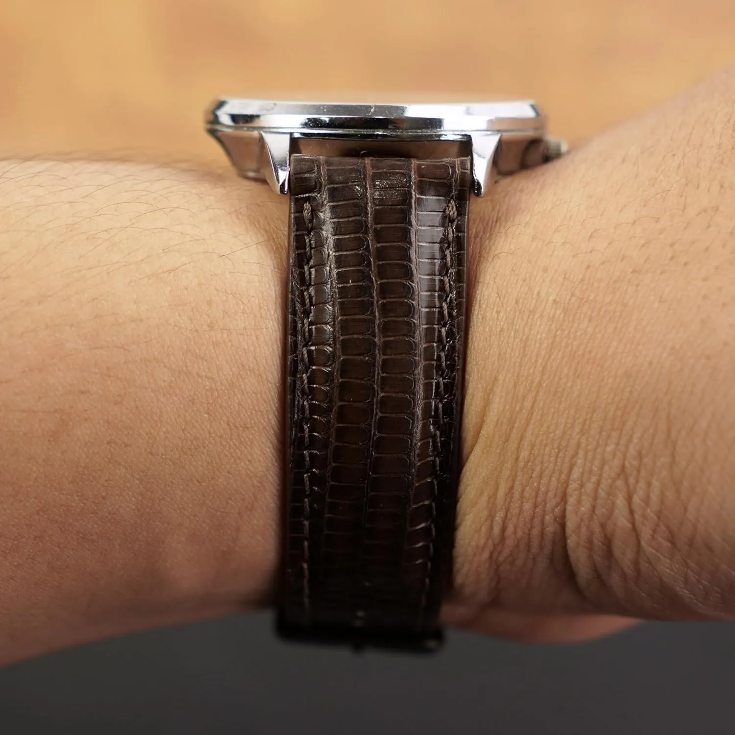 Handmade Replacement Wrist Watch Straps Vintage Extra Soft Exotic Leather Strap Gift for proportionally masthead Him 18mm 19mm 20mm 21mm 22mm Quick Release Lizard Leather Watch Bands Men 