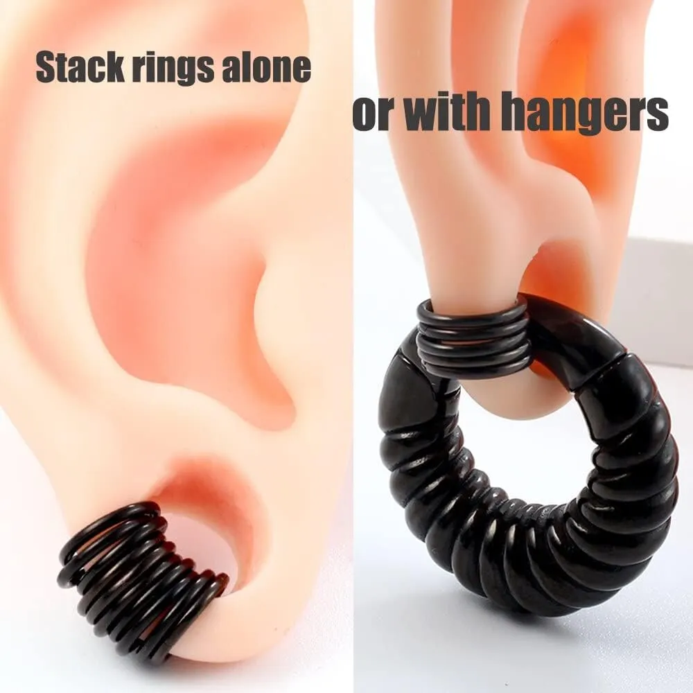 Hangers Women Body Jewelry Casvort 10 PCS curve 16G Seamless Septum Nose Piercing Rings Segment Tragus Hoop Rings 316 Stainless Steel Helix Ring Stack Clickers Ear Plugs 