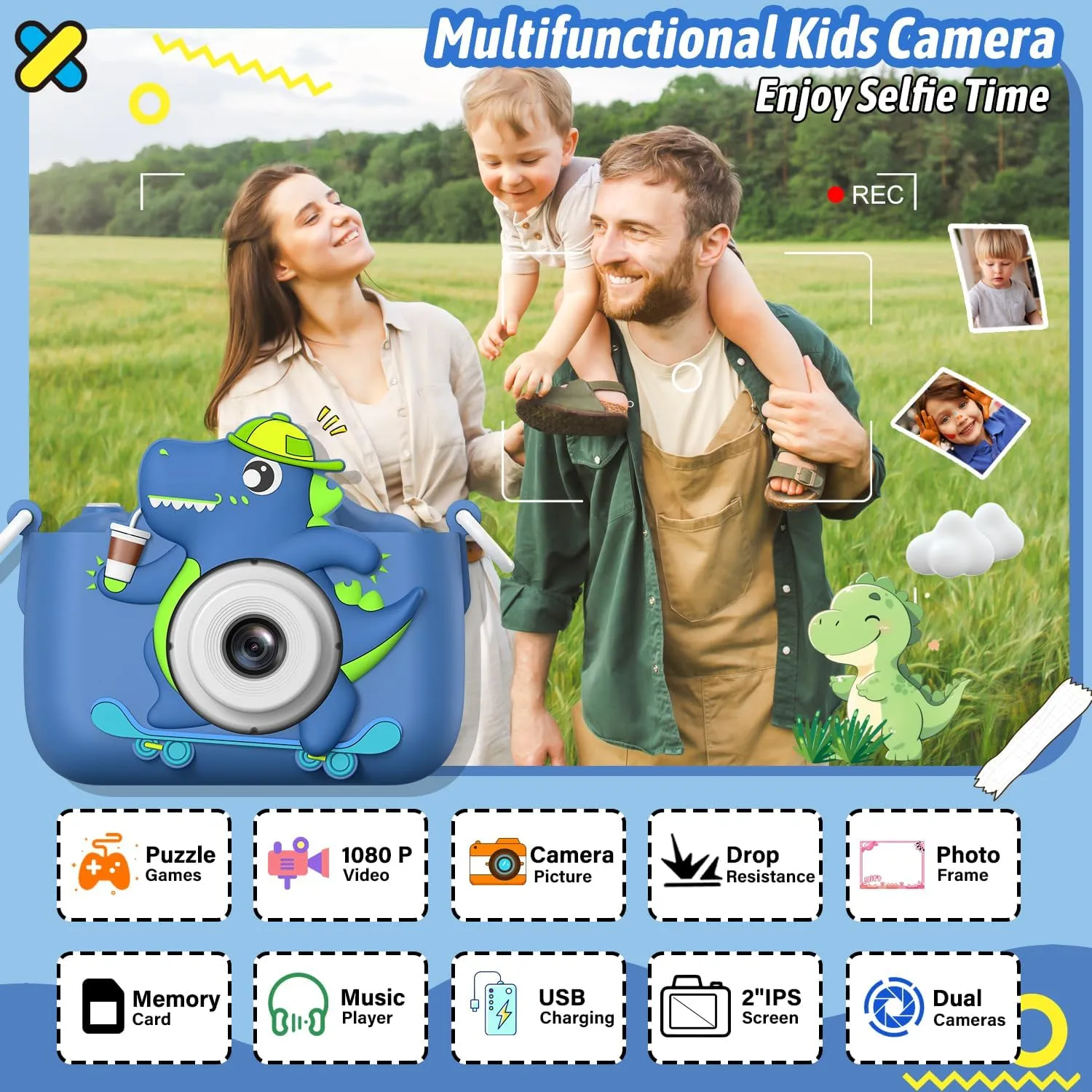 HD Kids Digital Video Cameras for Toddler with Cartoon Soft Silicone Cover$ Portable Toy for 3 4 5 6 7 8 Years Old Dwfit Upgrade Selfie Kids Camera$ Christmas Birthday Gifts for Boys antibiotic Girls Age 3-12$ 
