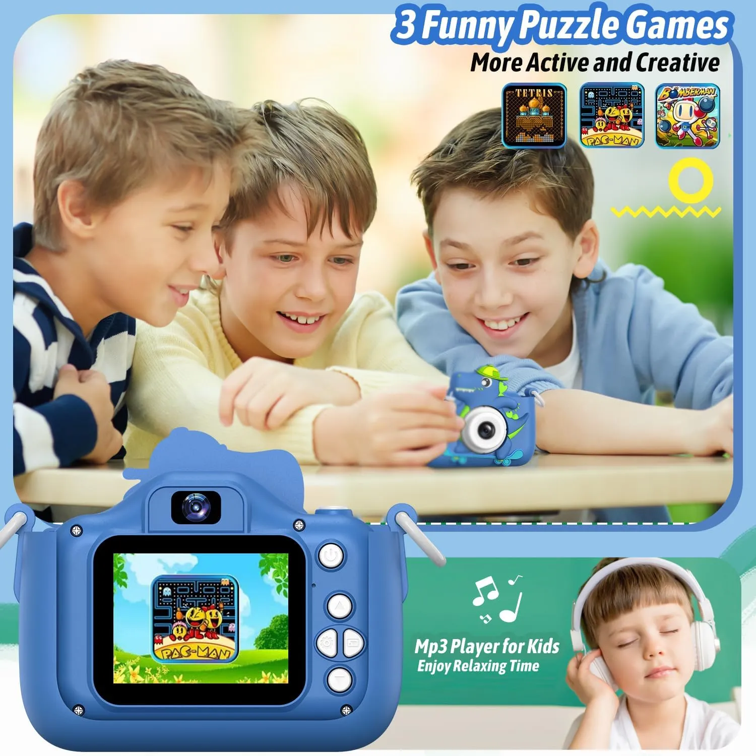 HD Kids Digital Video Cameras for Toddler with Cartoon Soft Silicone Cover$ Portable Toy for 3 4 5 6 7 8 Years Old Dwfit Upgrade Selfie Kids Camera$ Christmas Birthday Gifts for Boys antibiotic Girls Age 3-12$ 