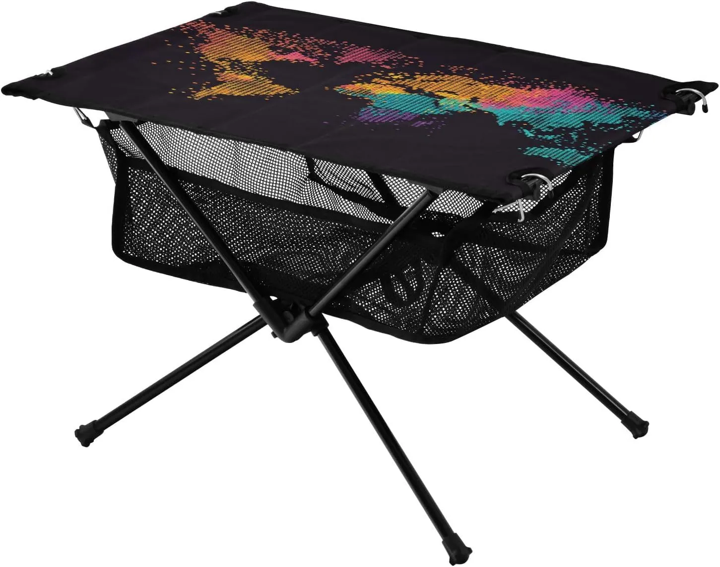 Hiking Beach Picnic Travel Backyard Camping Table Lightweight Portable Folding Table with Mesh Storage Net World Map Colour Ideal for retrospective sacred magnitude quell Camping 