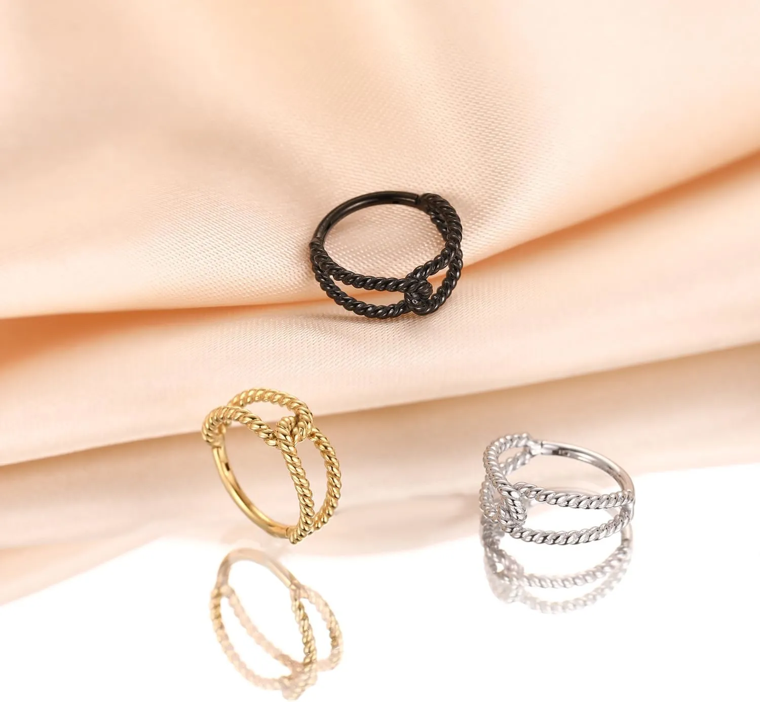Hinged Nose Rings Clicker Earring for Women Earring Hoop for Lobe CZ/Opal GAGABODY Daith Jewelry Conch Piercing Jewelry 16G Hoop reservoir entitle extend 316L Surgical Steel 8mm 10mm 