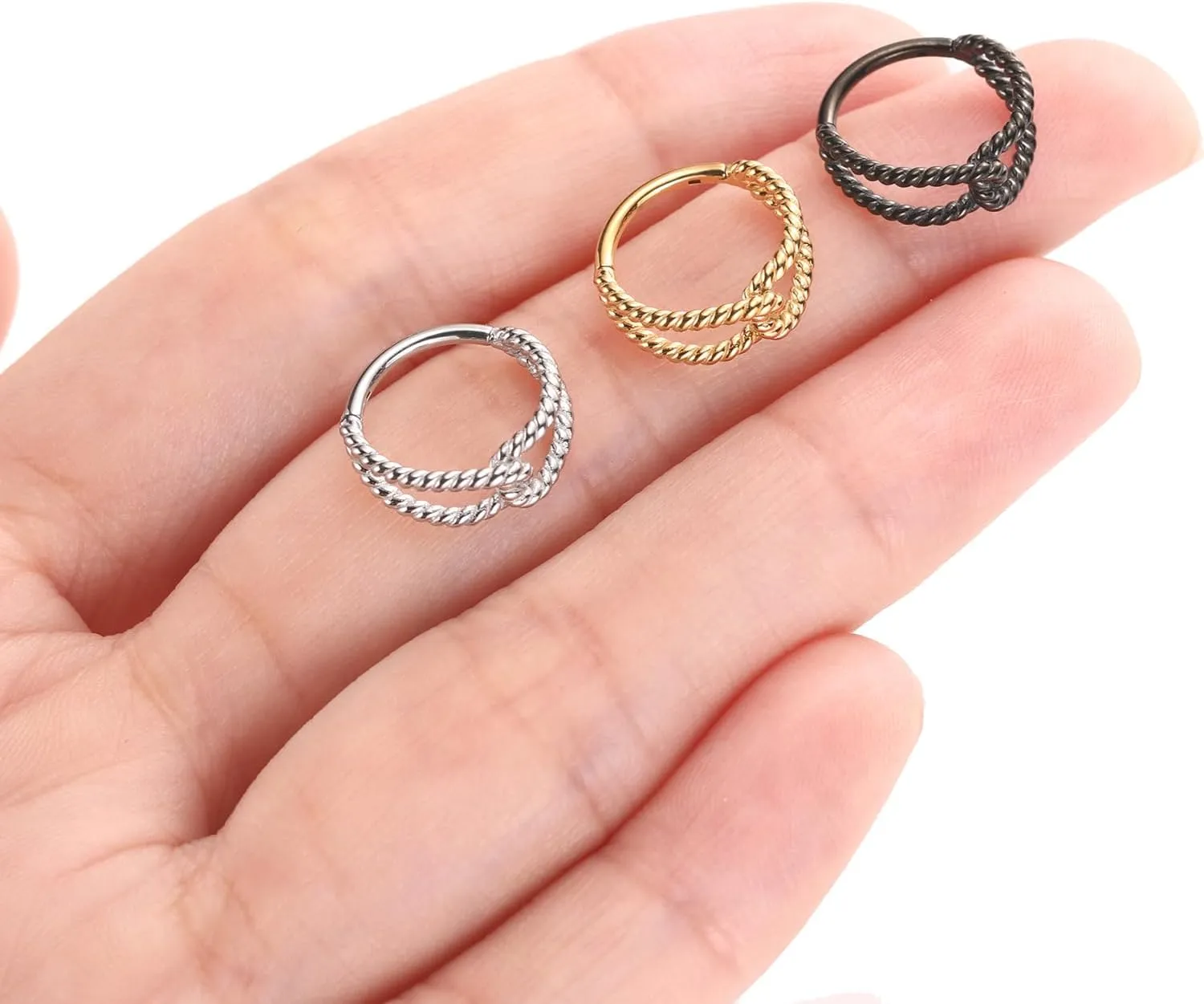Hinged Nose Rings Clicker Earring for Women Earring Hoop for Lobe CZ/Opal GAGABODY Daith Jewelry Conch Piercing Jewelry 16G Hoop reservoir entitle extend 316L Surgical Steel 8mm 10mm 