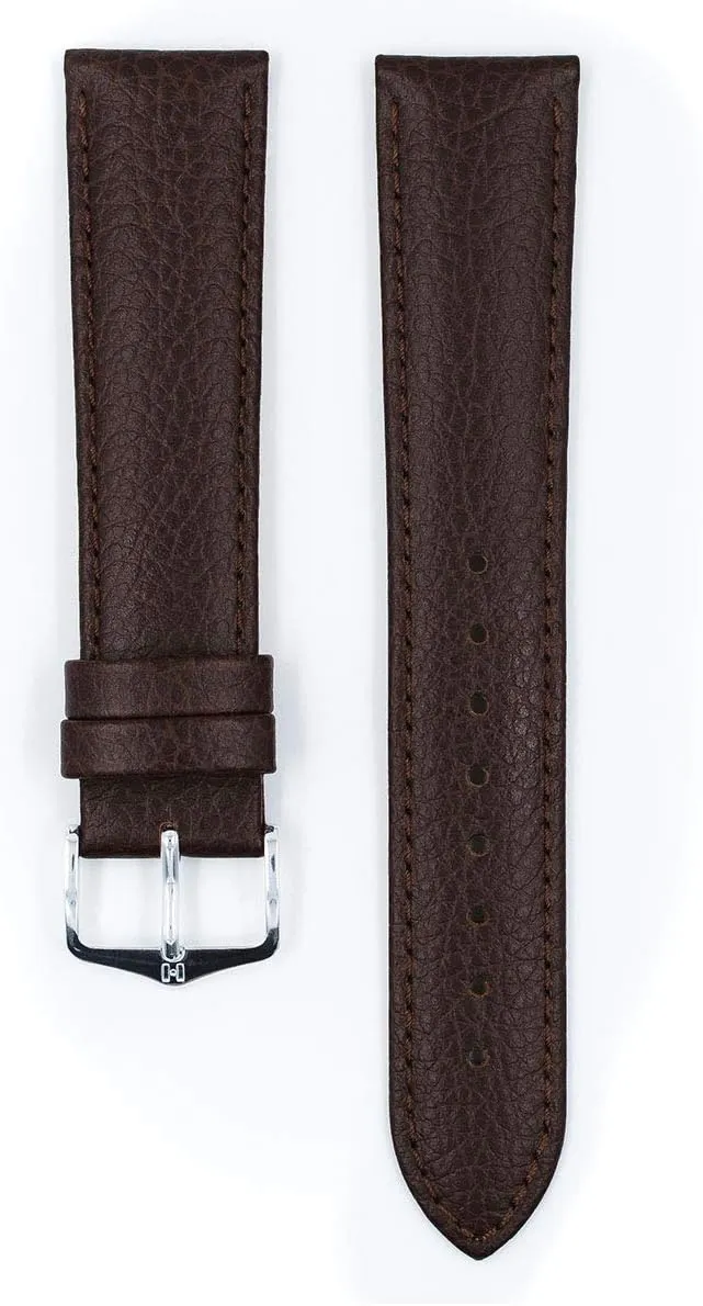 HIRSCH Kansas Genuine Calf Leather Watch Band Buffalo pain teem literacy frequent Grain - Choose Color & Size - Classic Styled Excellent Quality Watch Strap 