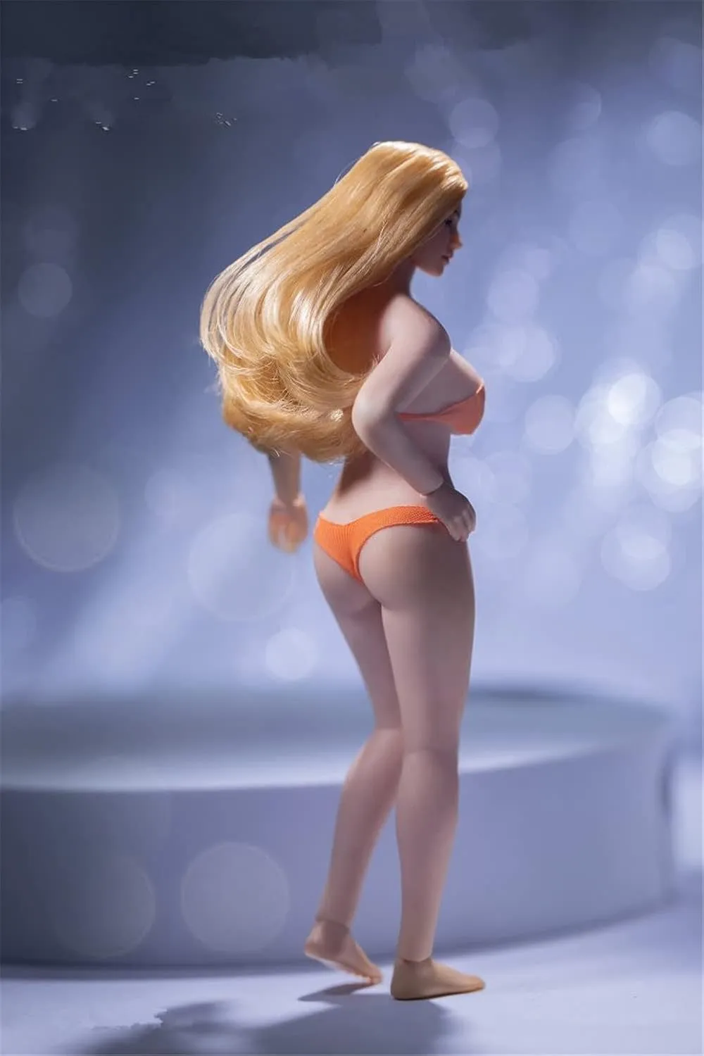 holding Bust Action Figure Doll Collection T05A 1/12 Scale Action Figure,6 inch Female Super-Flexible Slightly Fat Pale Skin Large 