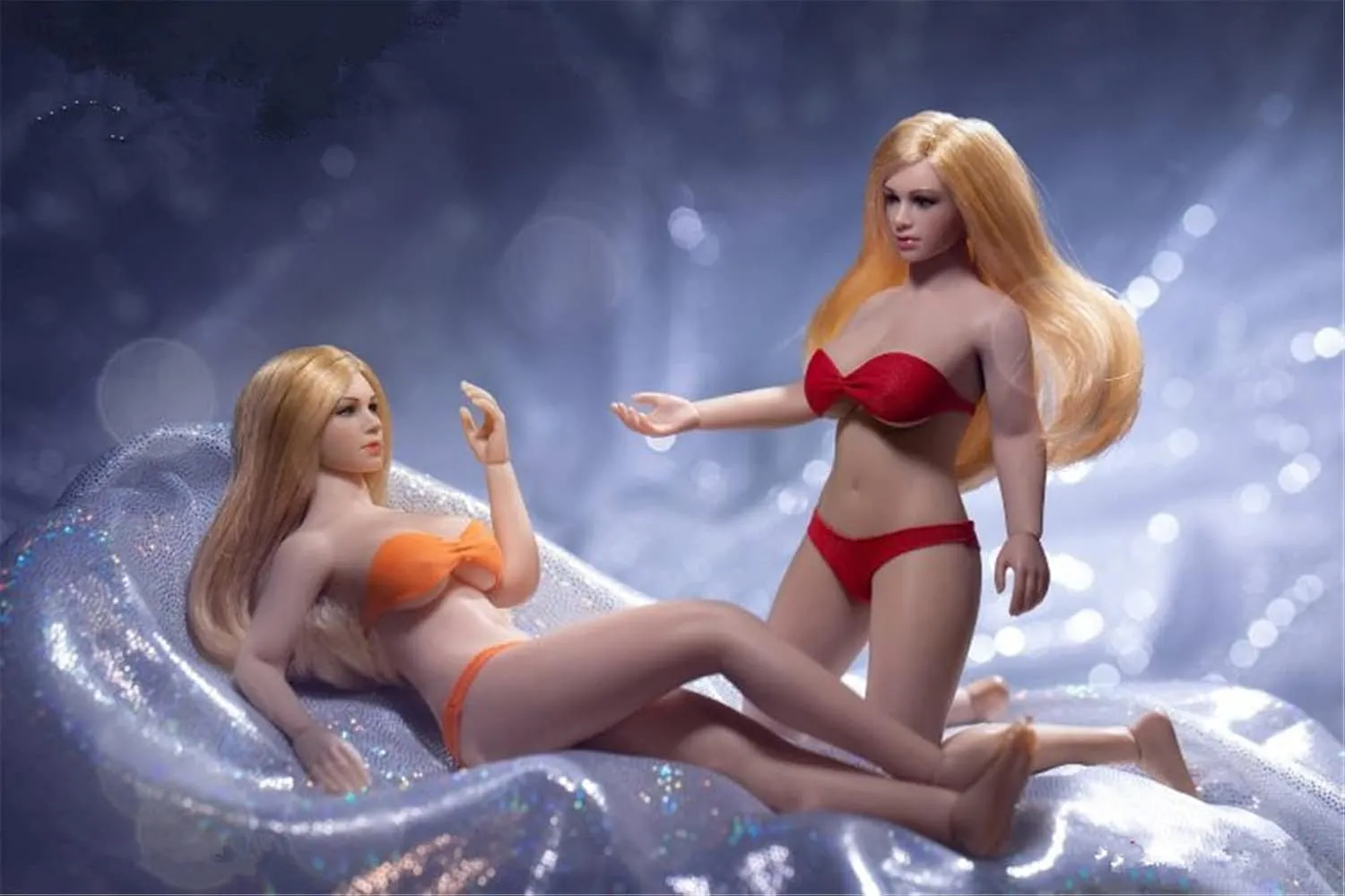 holding Bust Action Figure Doll Collection T05A 1/12 Scale Action Figure,6 inch Female Super-Flexible Slightly Fat Pale Skin Large 