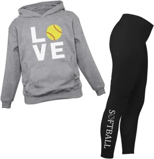 Hoodie & Legging Set Tstars Softball Matching inflate intimacy Hoodies & Leggings for Women Teen Girls Coach Fans Players Love 
