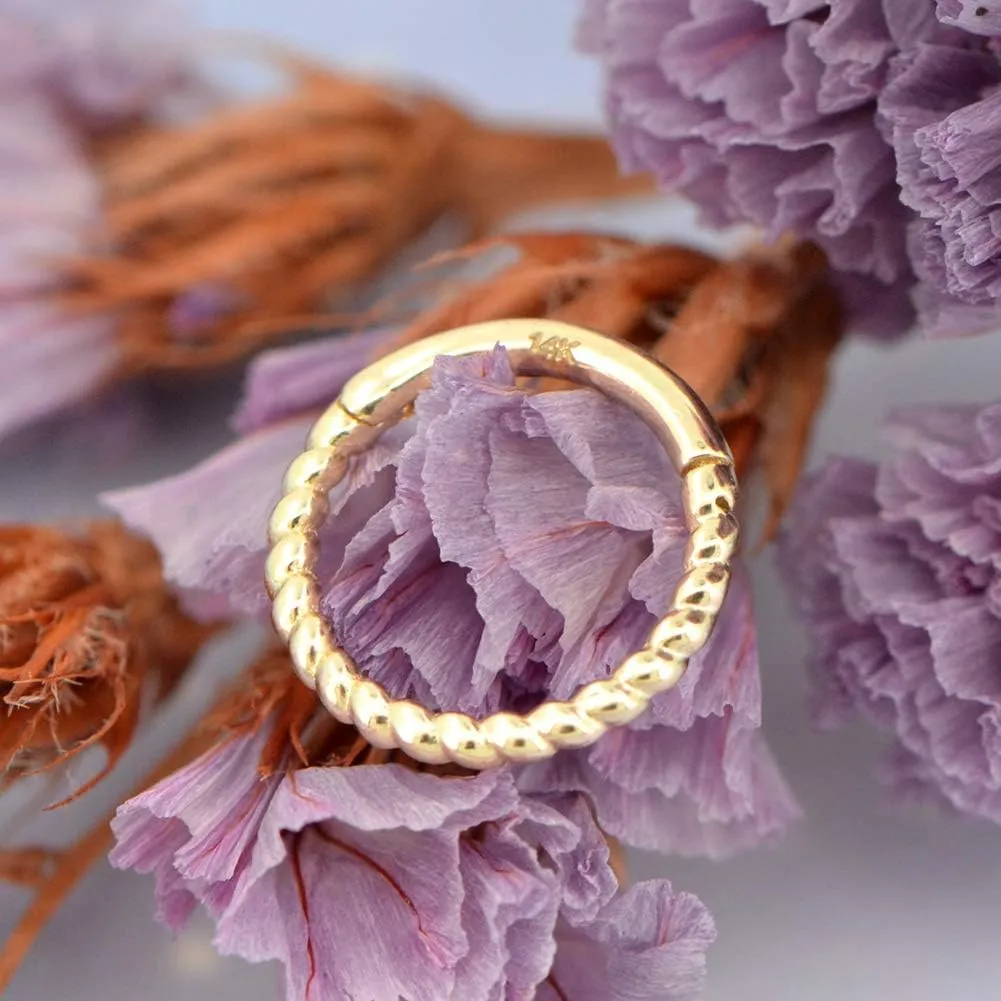 Hoop 14K Solid Gold Daith Tragus Helix Cartilage Earring 16G Septum Piercing Hinge Segment Rings Hoop tyrannical OUFER Helix Earring 
