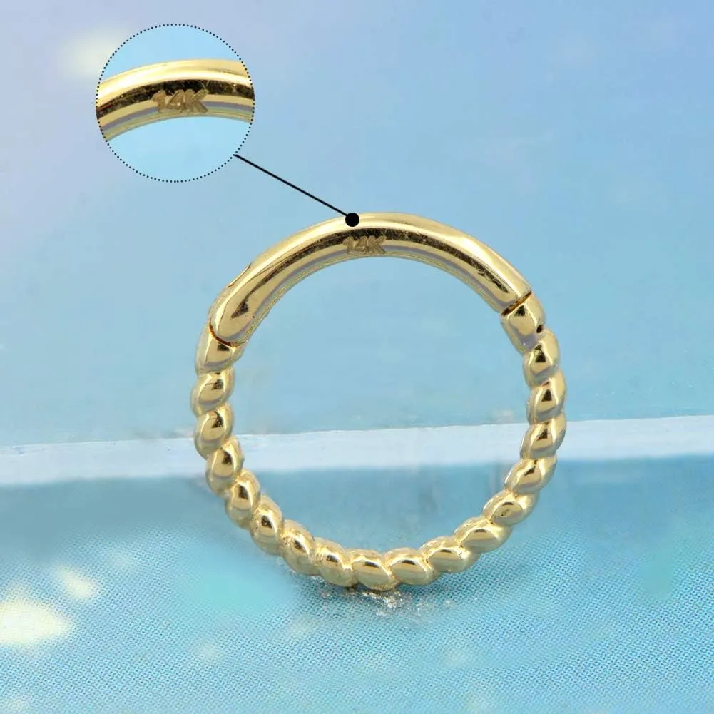 Hoop 14K Solid Gold Daith Tragus Helix Cartilage Earring 16G Septum Piercing Hinge Segment Rings Hoop tyrannical OUFER Helix Earring 