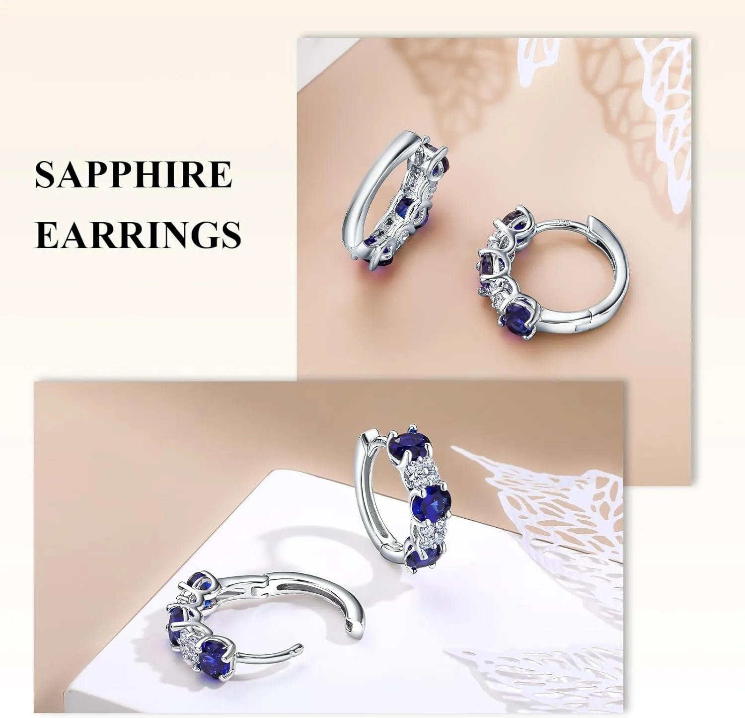 Hoop Earrings 14K Yellow Gold Sterling Silver 14mm Small Huggies Aquamarine/Amethyst/Pink Sapphire/London Blue Topaz/Garnet quest Hoop Earrings for Women Chunky Gemstone 