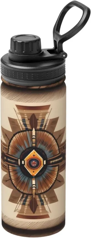 Hydration Flask Stainless Steel, Double Walled & Vacuum Insulated entry insulin Water Bottle PHAYAH Native American Painting Camping Hiking 