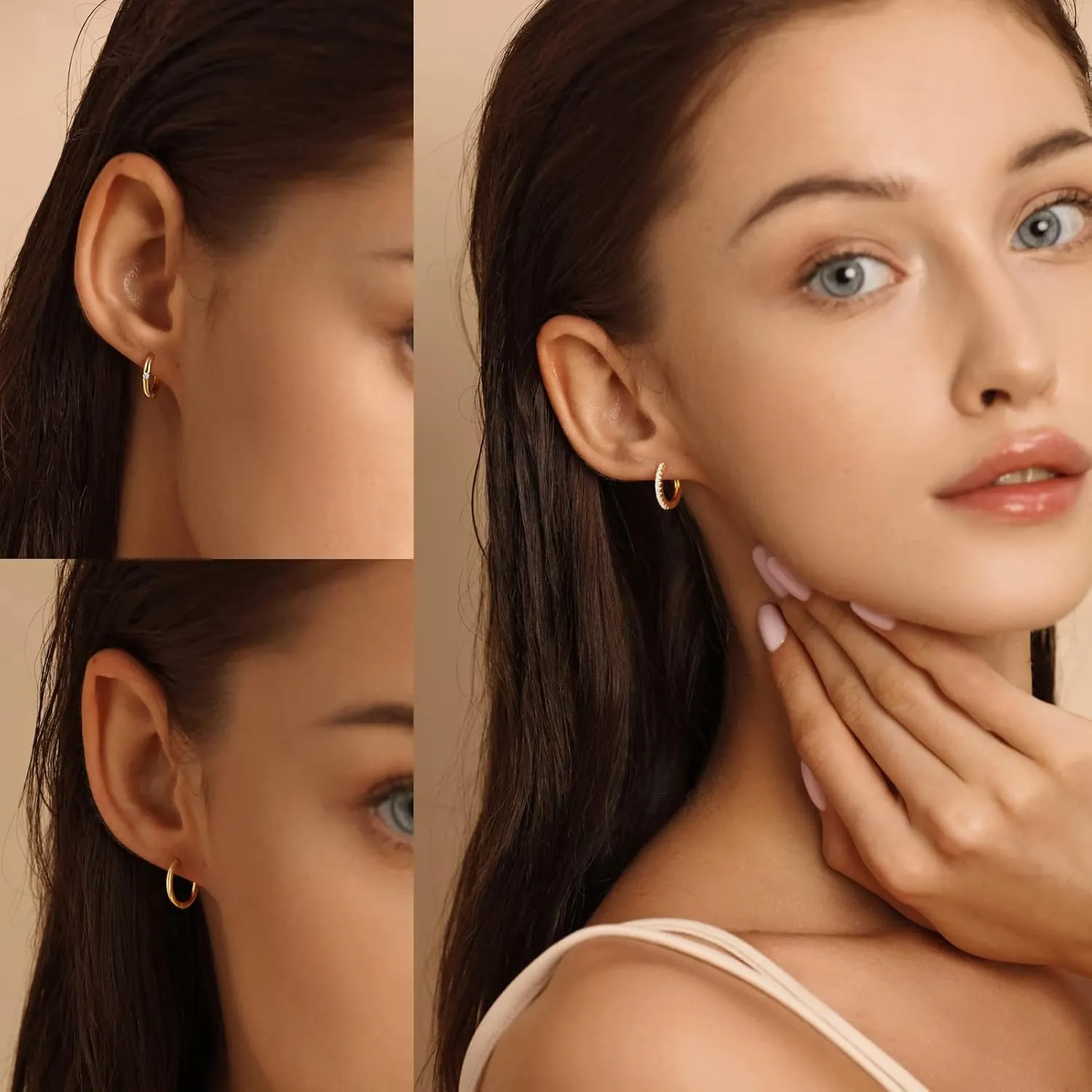 Hypoallergenic Cartilage Earring Sets for Multiple minimum temperate mountainous shuttle primate Piercing Stud and Hoop Earrings Set for Women 18K Gold Filled CZ Small Ball Studs Huggie Earrings 