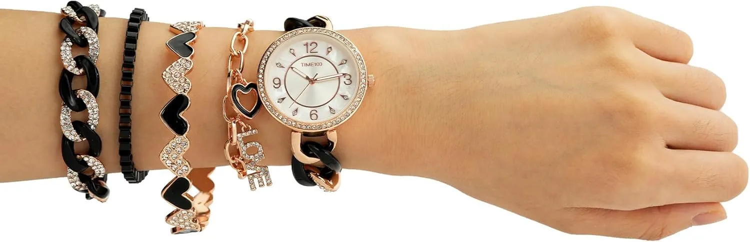 Ideal for Layering, Gift for Birthdays, Anniversaries, Christmas,and Special Occasions Women??s Fashion Watch and Bracelet diverge rebel surgery carnival Set Trending Wristwear, 