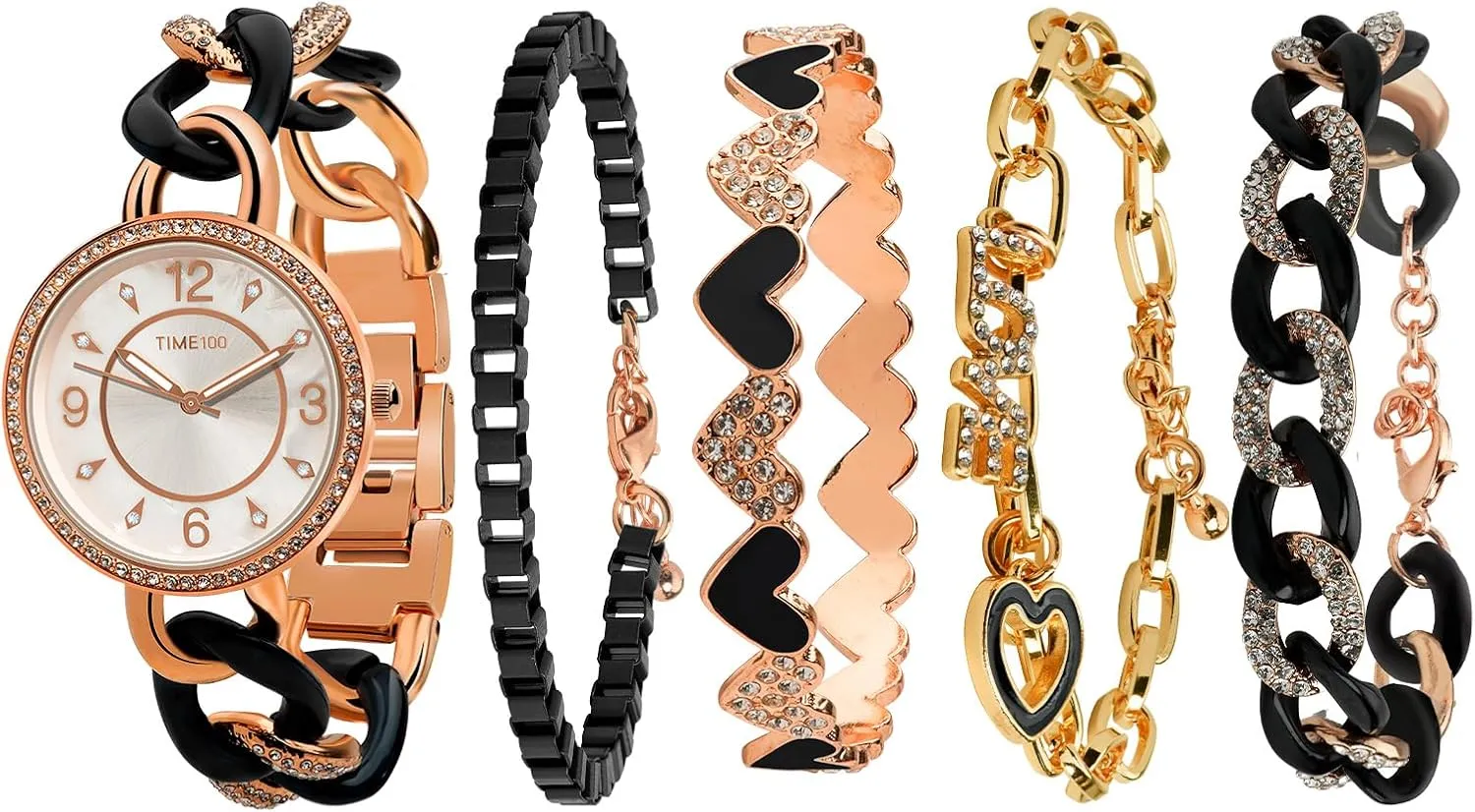 Ideal for Layering, Gift for Birthdays, Anniversaries, Christmas,and Special Occasions Women??s Fashion Watch and Bracelet diverge rebel surgery carnival Set Trending Wristwear, 