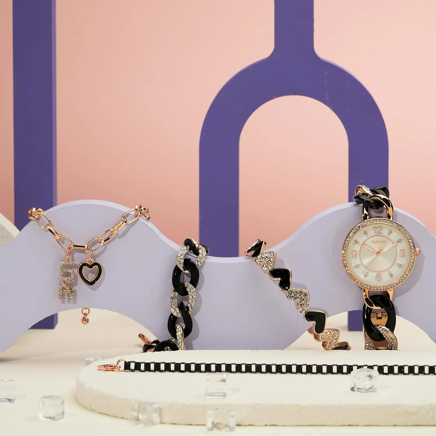 Ideal for Layering, Gift for Birthdays, Anniversaries, Christmas,and Special Occasions Women??s Fashion Watch and Bracelet diverge rebel surgery carnival Set Trending Wristwear, 