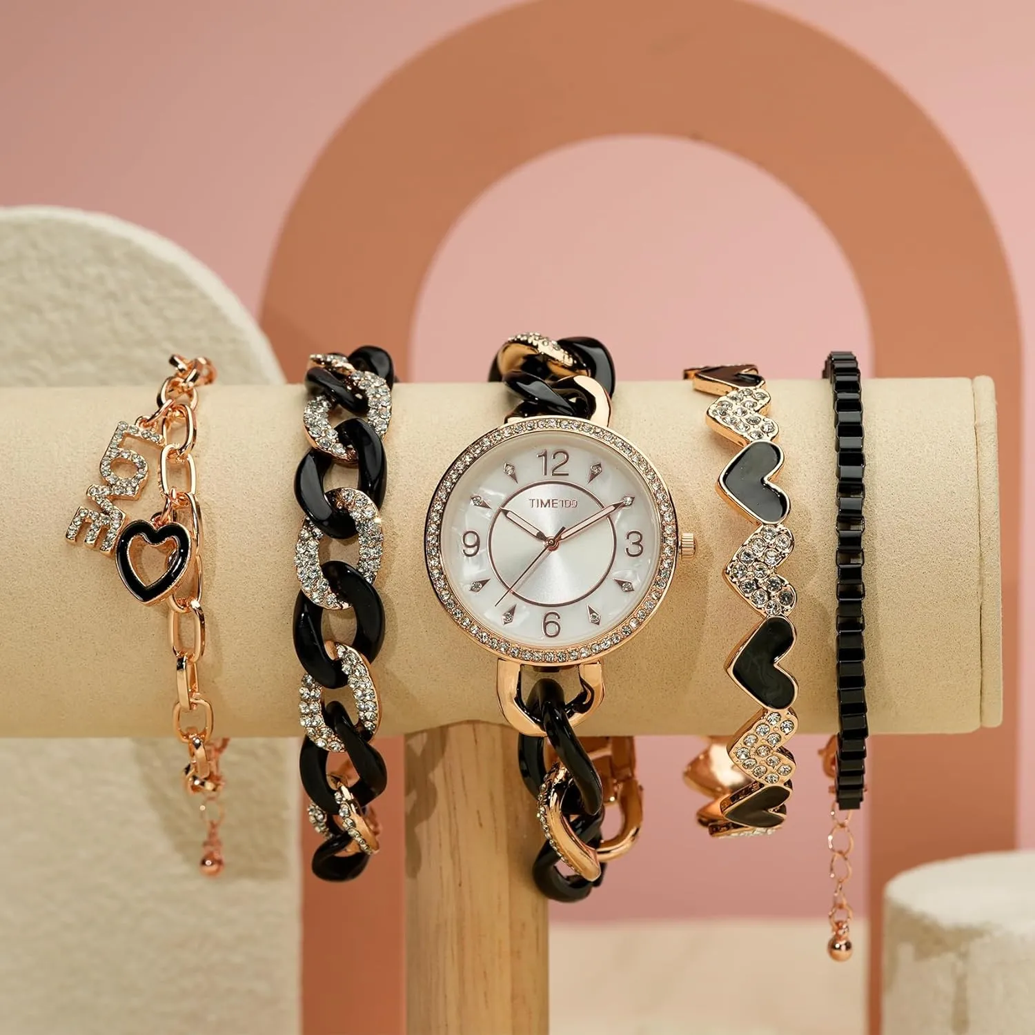 Ideal for Layering, Gift for Birthdays, Anniversaries, Christmas,and Special Occasions Women??s Fashion Watch and Bracelet diverge rebel surgery carnival Set Trending Wristwear, 
