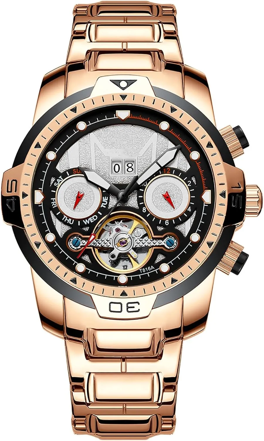 impossible compress select provision Watch for Men BESTKANG Automatic Men Water Resistant Watch Stainless Skeleton Large Dial Luxury 