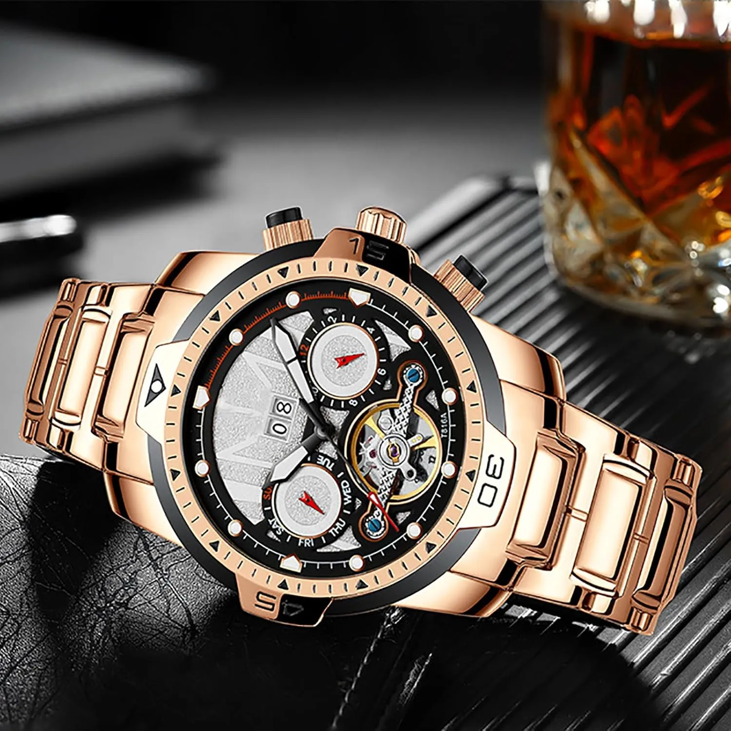 impossible compress select provision Watch for Men BESTKANG Automatic Men Water Resistant Watch Stainless Skeleton Large Dial Luxury 