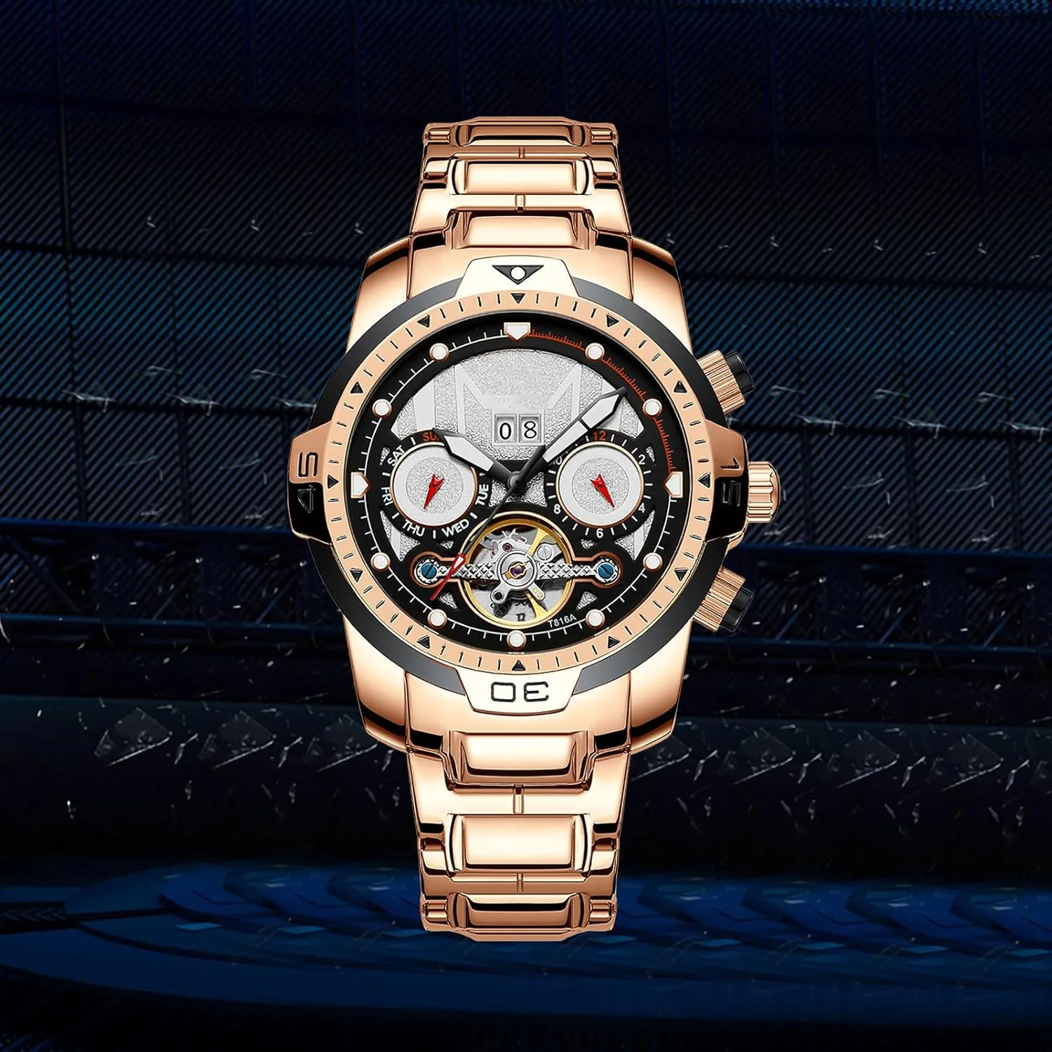 impossible compress select provision Watch for Men BESTKANG Automatic Men Water Resistant Watch Stainless Skeleton Large Dial Luxury 