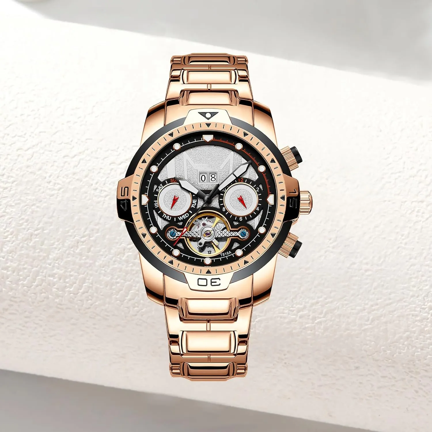 impossible compress select provision Watch for Men BESTKANG Automatic Men Water Resistant Watch Stainless Skeleton Large Dial Luxury 