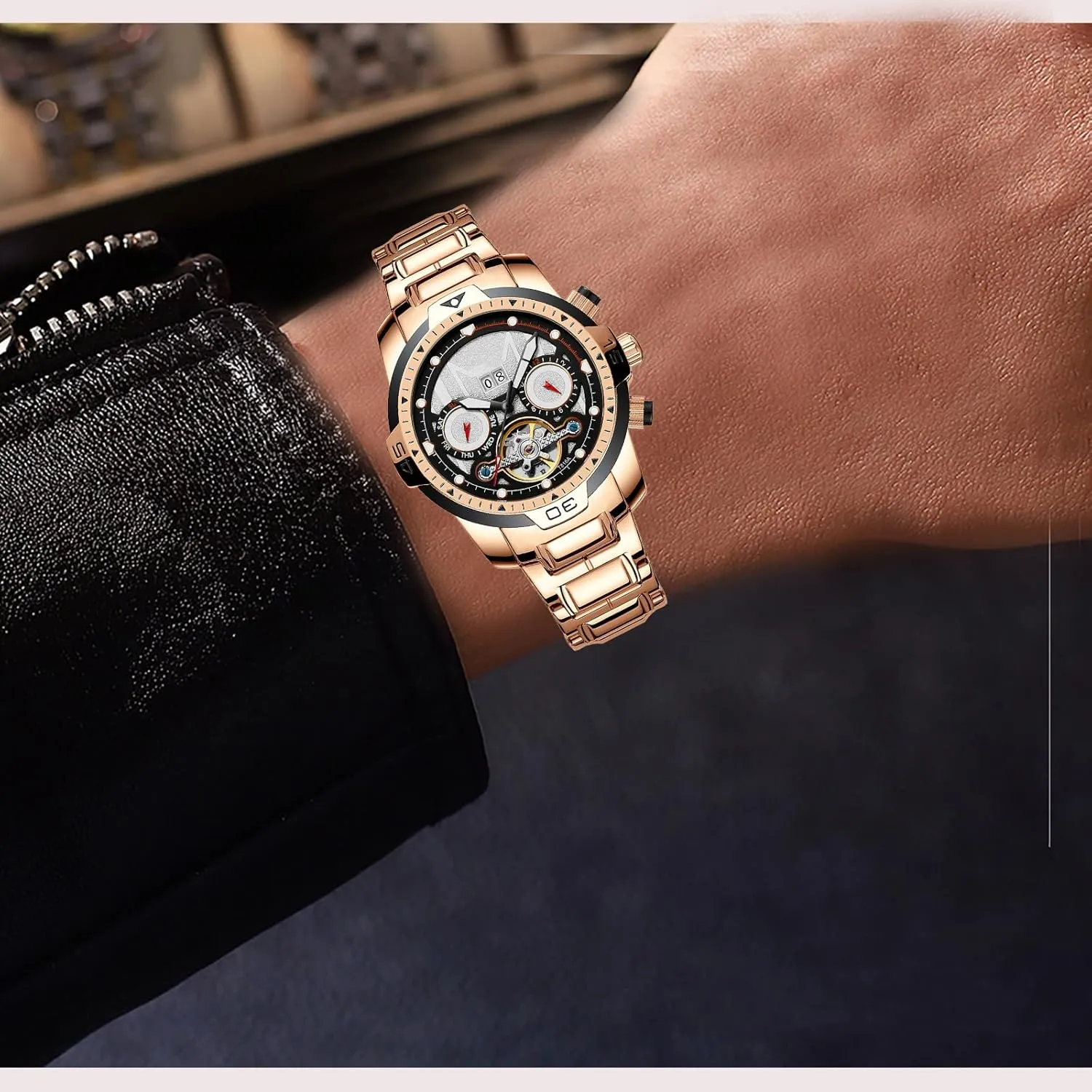 impossible compress select provision Watch for Men BESTKANG Automatic Men Water Resistant Watch Stainless Skeleton Large Dial Luxury 