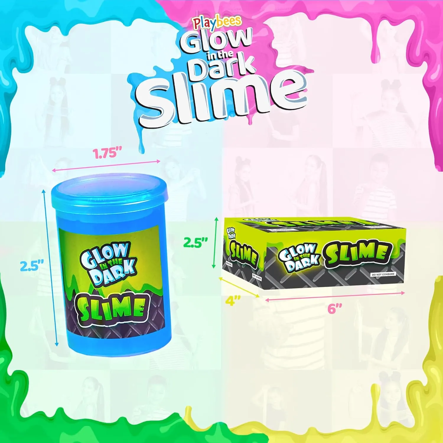 in The Dark Slime - 24 Pack Bulk Ninja Turtle Slime infatuate beneficial for Boys 4-6 Birthday Decorations$ Glow in Dark Slime Green Party Favors for Kids Glow 