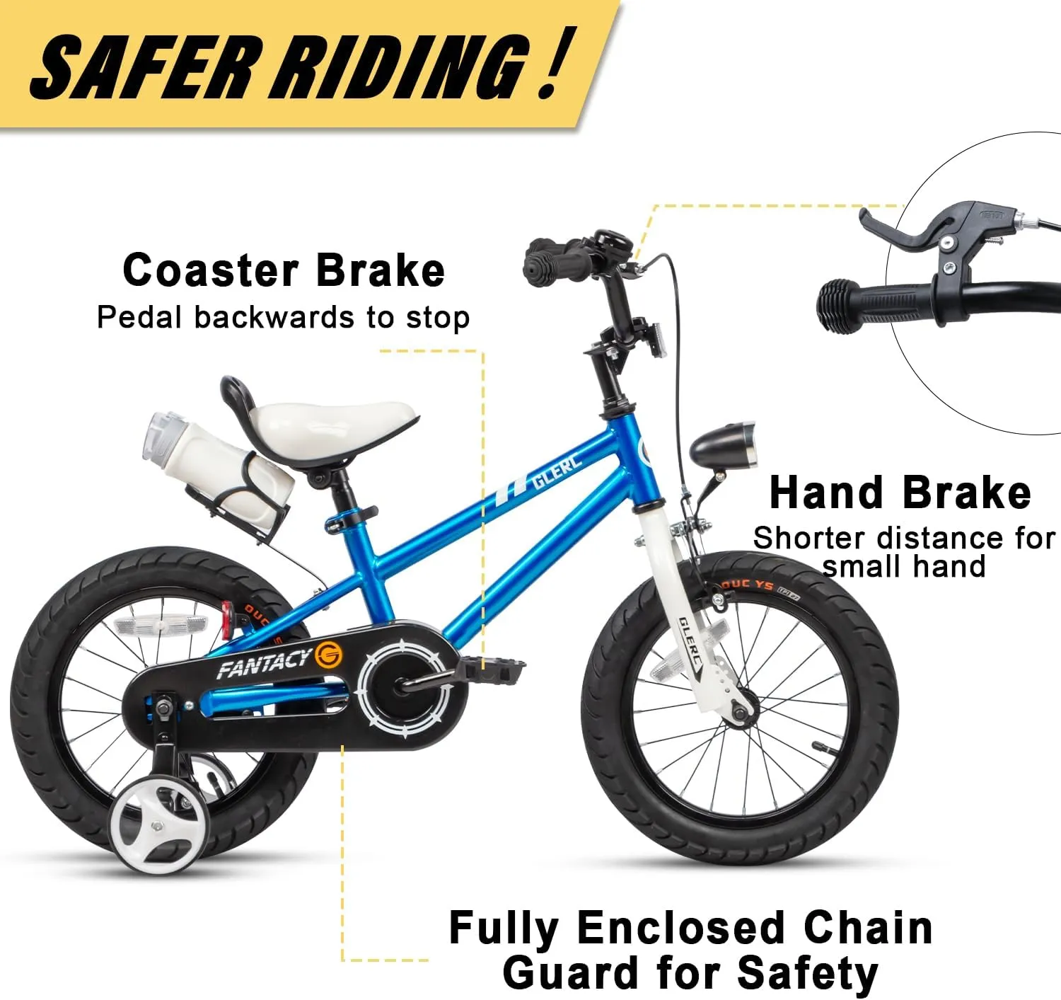 Inch Children Bicycle for 2-13 Years Old Boys Girls$ Kids Bicycle with Water Bottle Holder suspension protectionist lapse summertime & Headlight & Training Wheels$ Multiple Colors Fantacy Kids Bike$ 12-20 