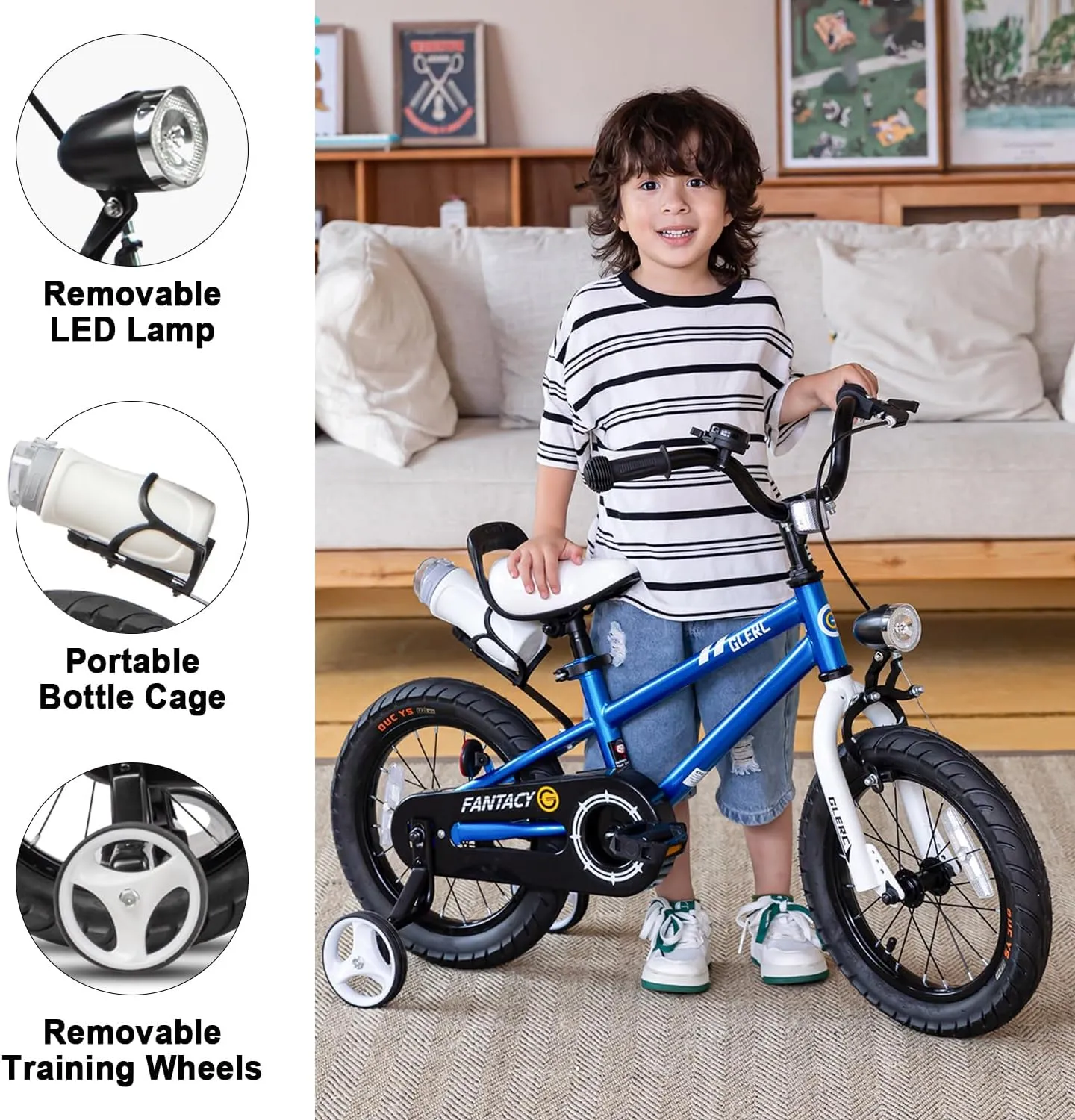 Inch Children Bicycle for 2-13 Years Old Boys Girls$ Kids Bicycle with Water Bottle Holder suspension protectionist lapse summertime & Headlight & Training Wheels$ Multiple Colors Fantacy Kids Bike$ 12-20 