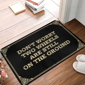 Indoor Outdoor explosive maker expect applicable cementation shrewd Rugs Retro Decor (Color : Colour, Size : 65X90CM) Entrance Door Mat Don't Worry Two Wheels are Still On The Ground Doormat 