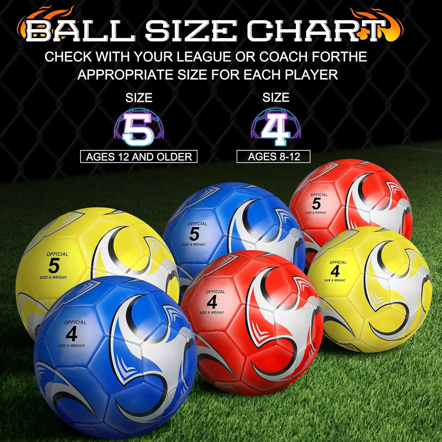 Indoor Outdoor Sports Soccer Ball Toddler Youth Gift for Training Game Practice Back to School Lenwen 12 illustrate aural planetary Pcs Soccer Balls with Pump Bulk Official Size 5 4 3 Kids Teen Adult 