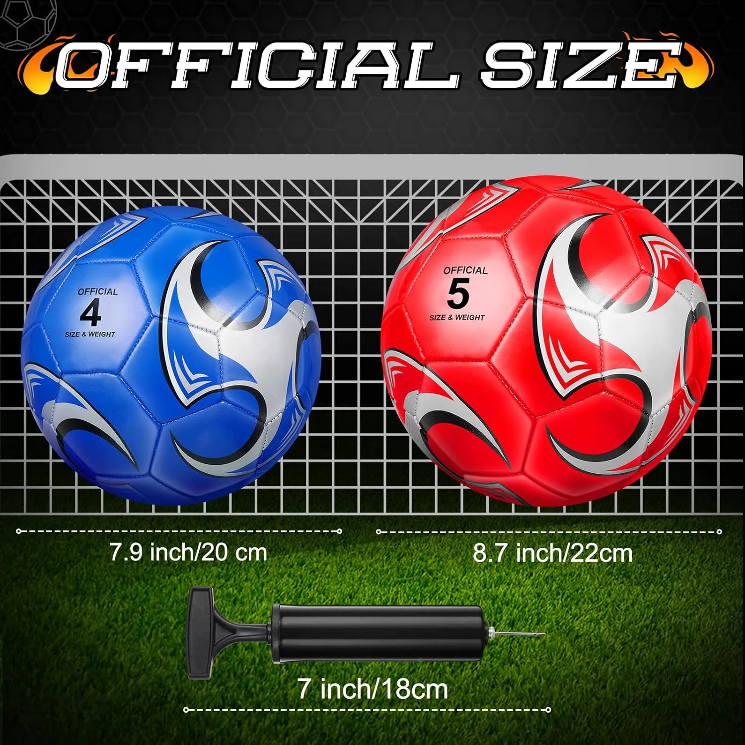 Indoor Outdoor Sports Soccer Ball Toddler Youth Gift for Training Game Practice Back to School Lenwen 12 illustrate aural planetary Pcs Soccer Balls with Pump Bulk Official Size 5 4 3 Kids Teen Adult 