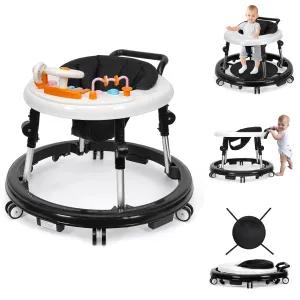Infant transpose Toddler Walker for Baby Boy Girls 6-18 Months Music and Lights Baby Walker Foldable with 9 Adjustable Heights, Baby Walker with Wheels Portable, 