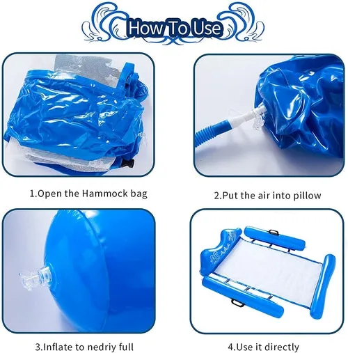 Inflatable Floating Bed Pool Rafts for Adults Water Floats Lake Mat Backrest Water Raft Water Mats for Lake Beach