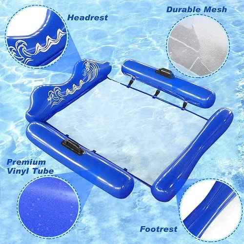 Inflatable Floating Bed Pool Rafts for Adults Water Floats Lake Mat Backrest Water Raft Water Mats for Lake Beach